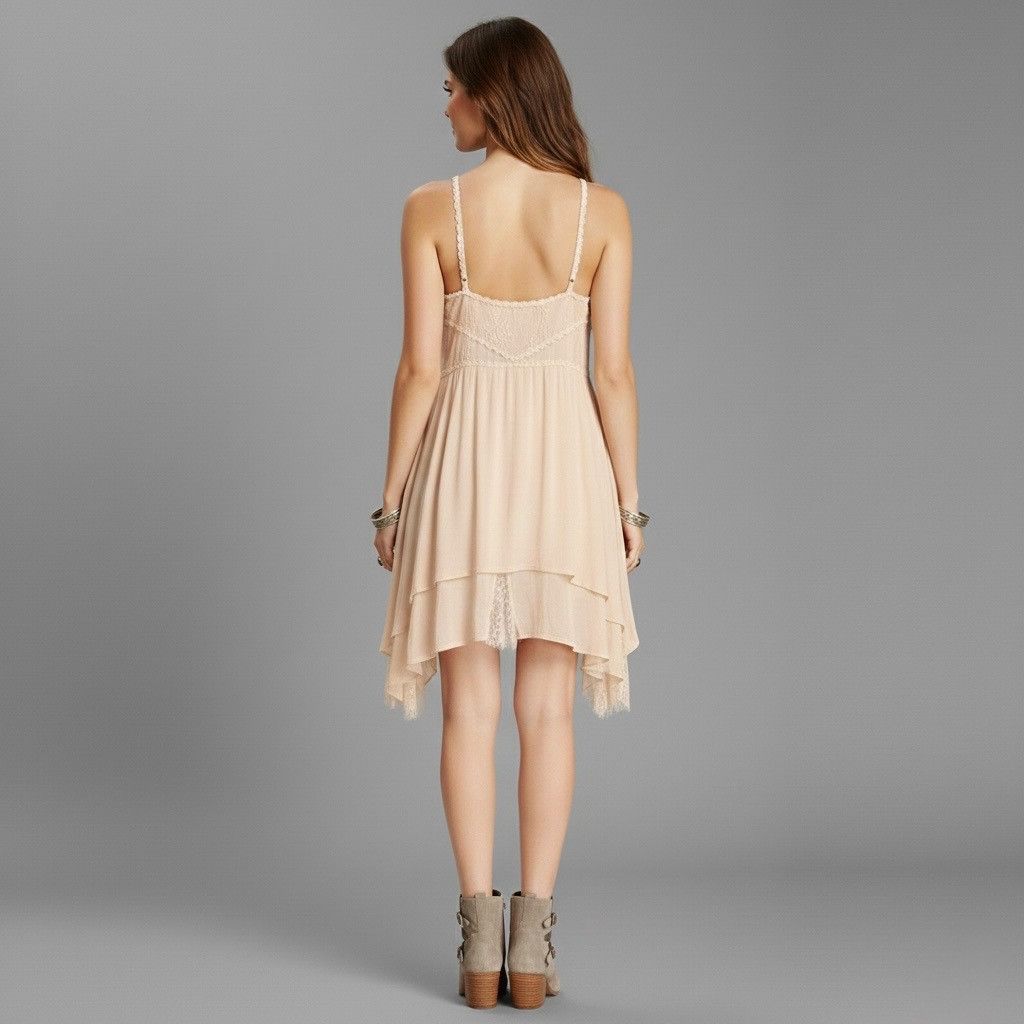 Free People RARE Free People Pieced Together Mini Slip Dress| Boho Indie Size L / US 10 / IT 46 - 7 Thumbnail