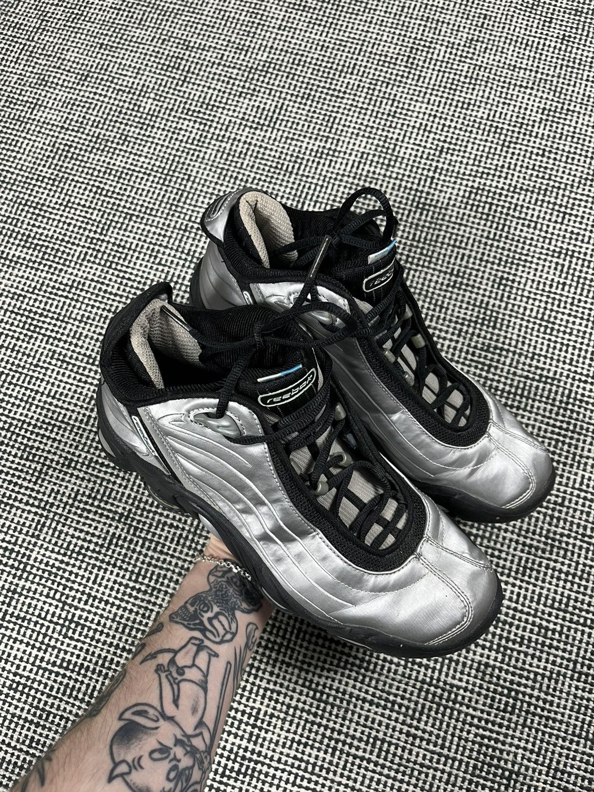 Reebok rare vintage Reebok DMX silver sneakers hi tops y2k Size US 8 / IT 38 - 1 Thumbnail
