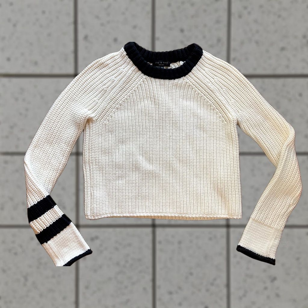 Rag & Bone rag & bone Sweater Womens XS Ivory Knit Crewneck Pullover Size XS / US 0-2 / IT 36-38 - 1 Thumbnail