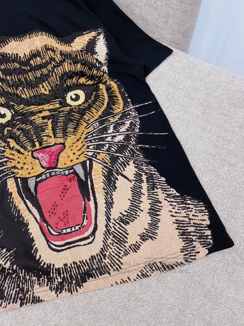 Gucci Gucci Pearl-embroidered sequined tiger head T-shirt Size M / US 6-8 / IT 42-44 - 5 Thumbnail