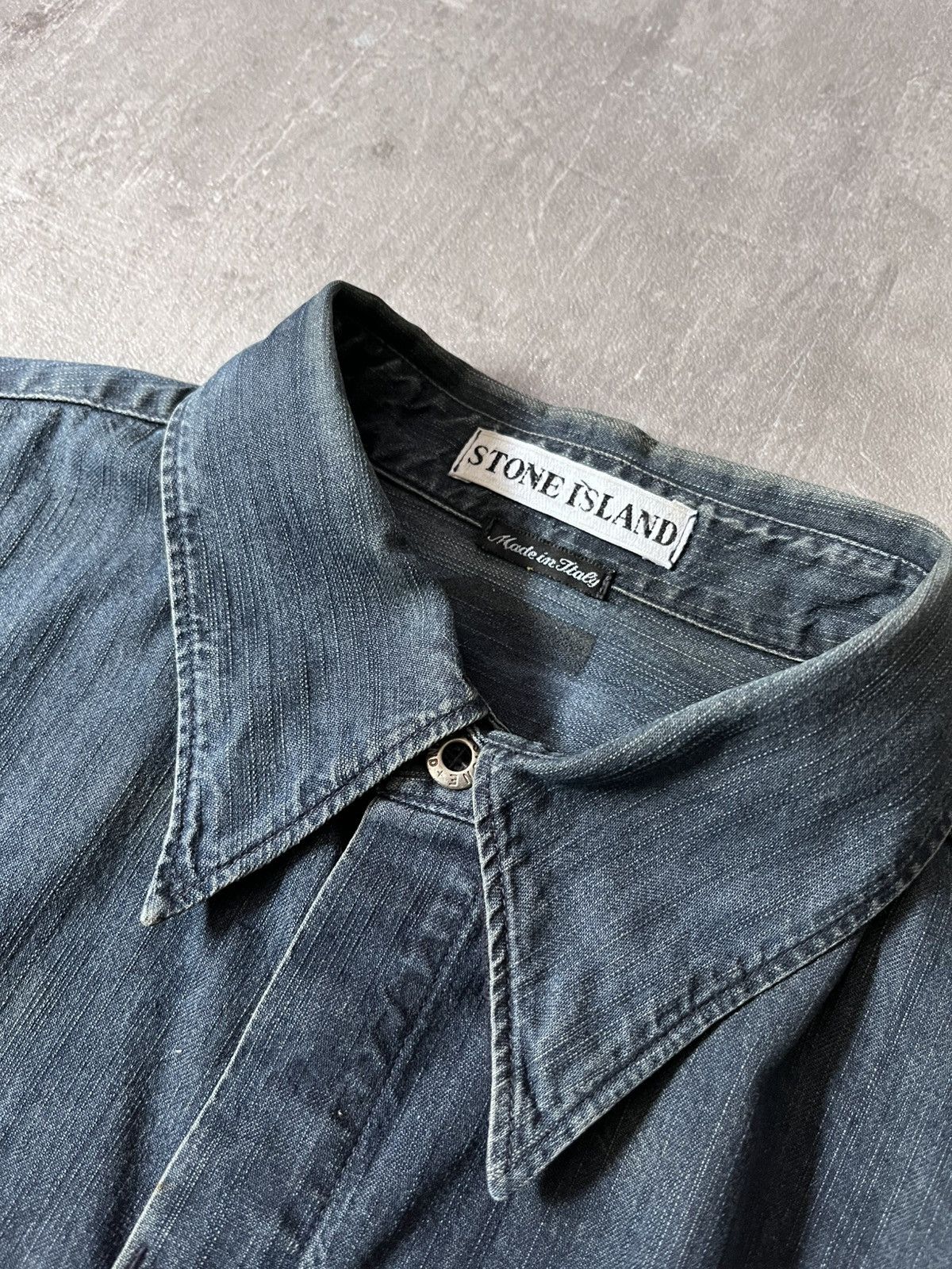 Stone Island Stone Island A/W 1998 denim shirt navy Size US L / EU 52-54 / 3 - 4 Thumbnail