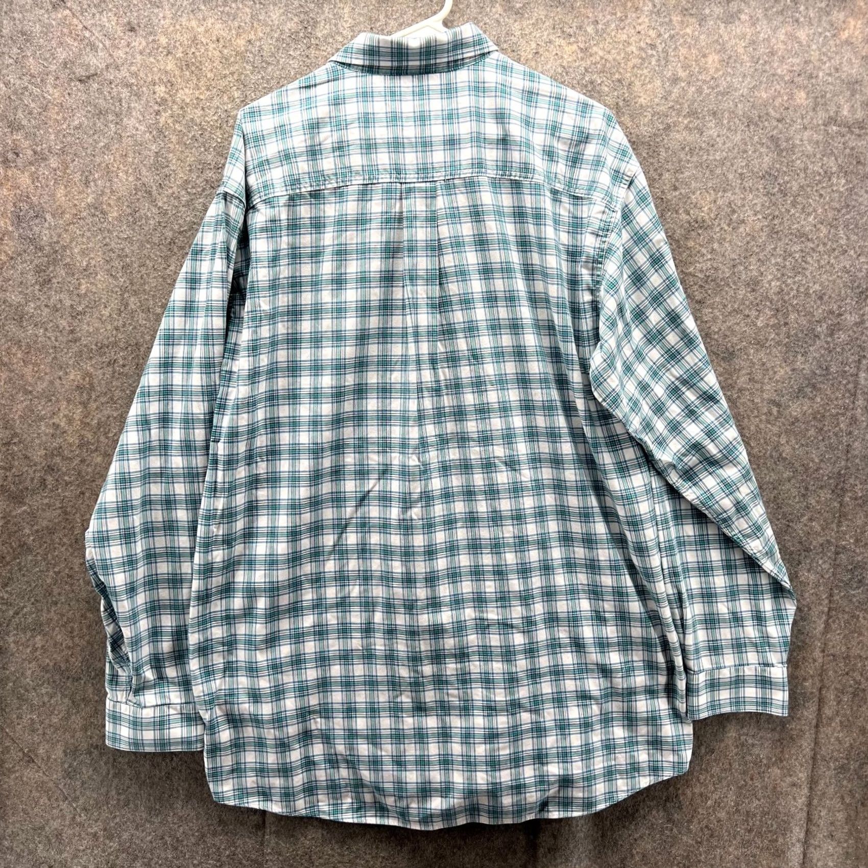 Vintage LL bean Shirt Men XLT Teal Blue Button Down Traditional Tall Plaid Size US XL / EU 56 / 4 - 5 Thumbnail