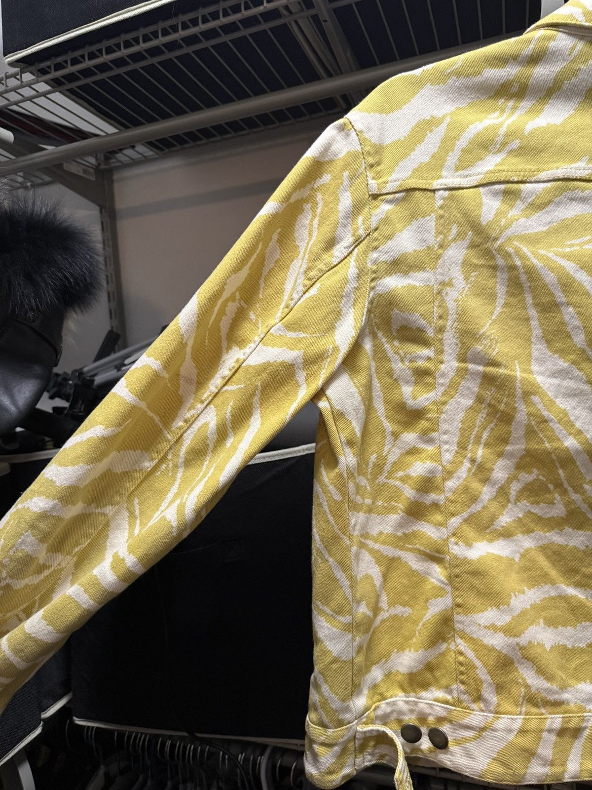 I.N.C Yellow Zebra Print Denim Trucker Jacket Size US S / EU 44-46 / 1 - 4 Thumbnail