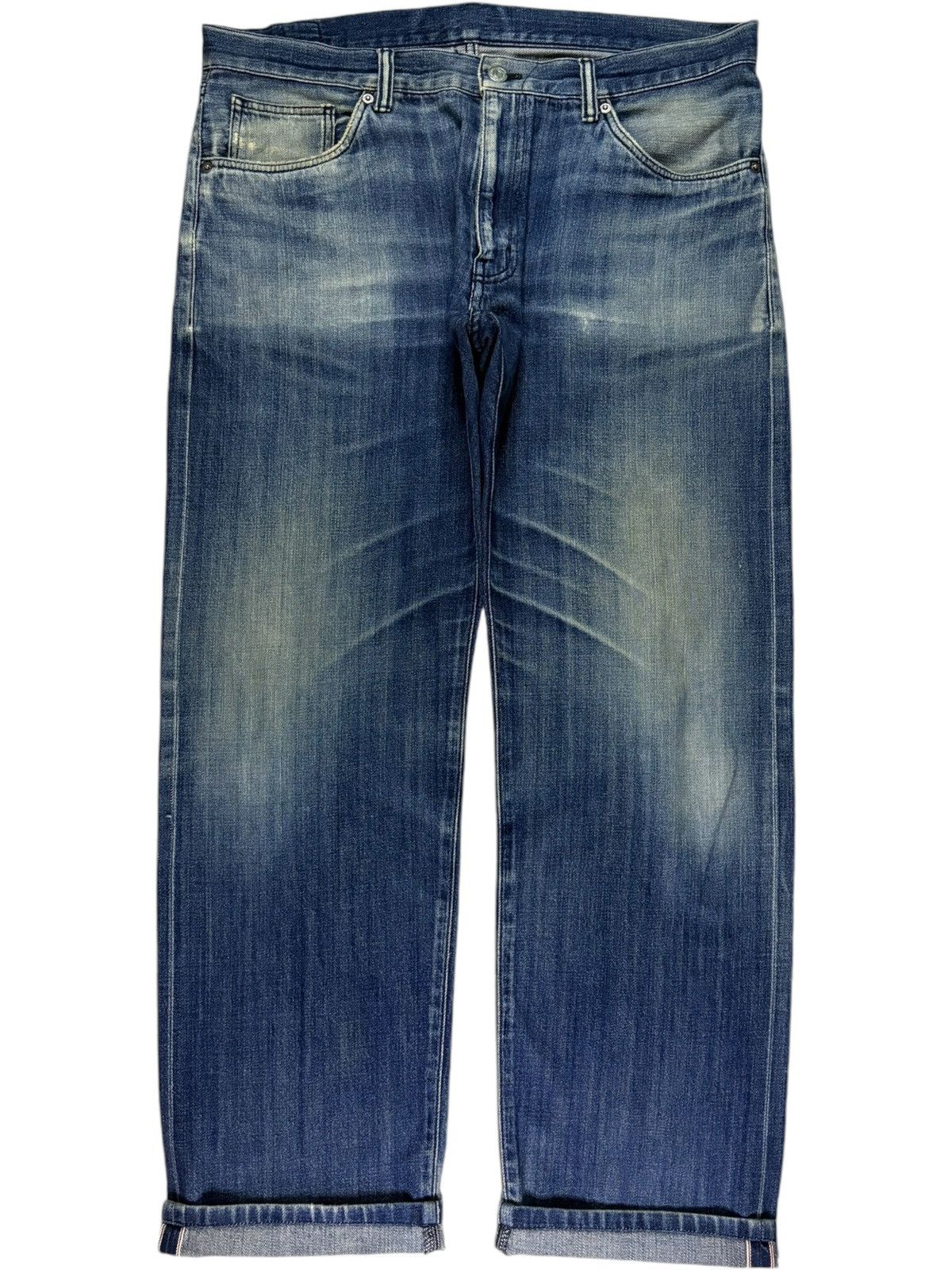 Vintage Japanese Brand Selvedge Faded Blue Wash Baggy Jeans