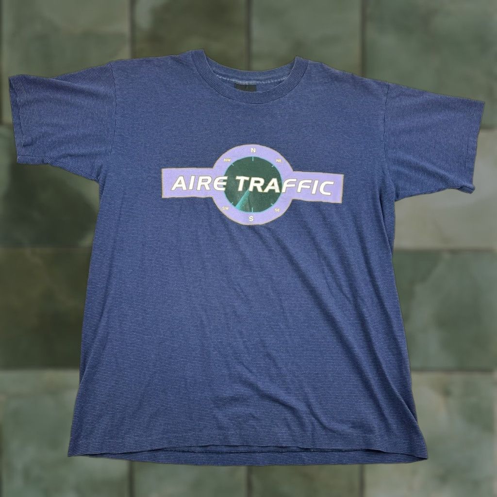 Vintage Vintage Tennessee River Air Traffic Control T-Shirt Adult Large Blue Striped Airport Airplane 90s Men Size US L / EU 52-54 / 3 - 1 Thumbnail