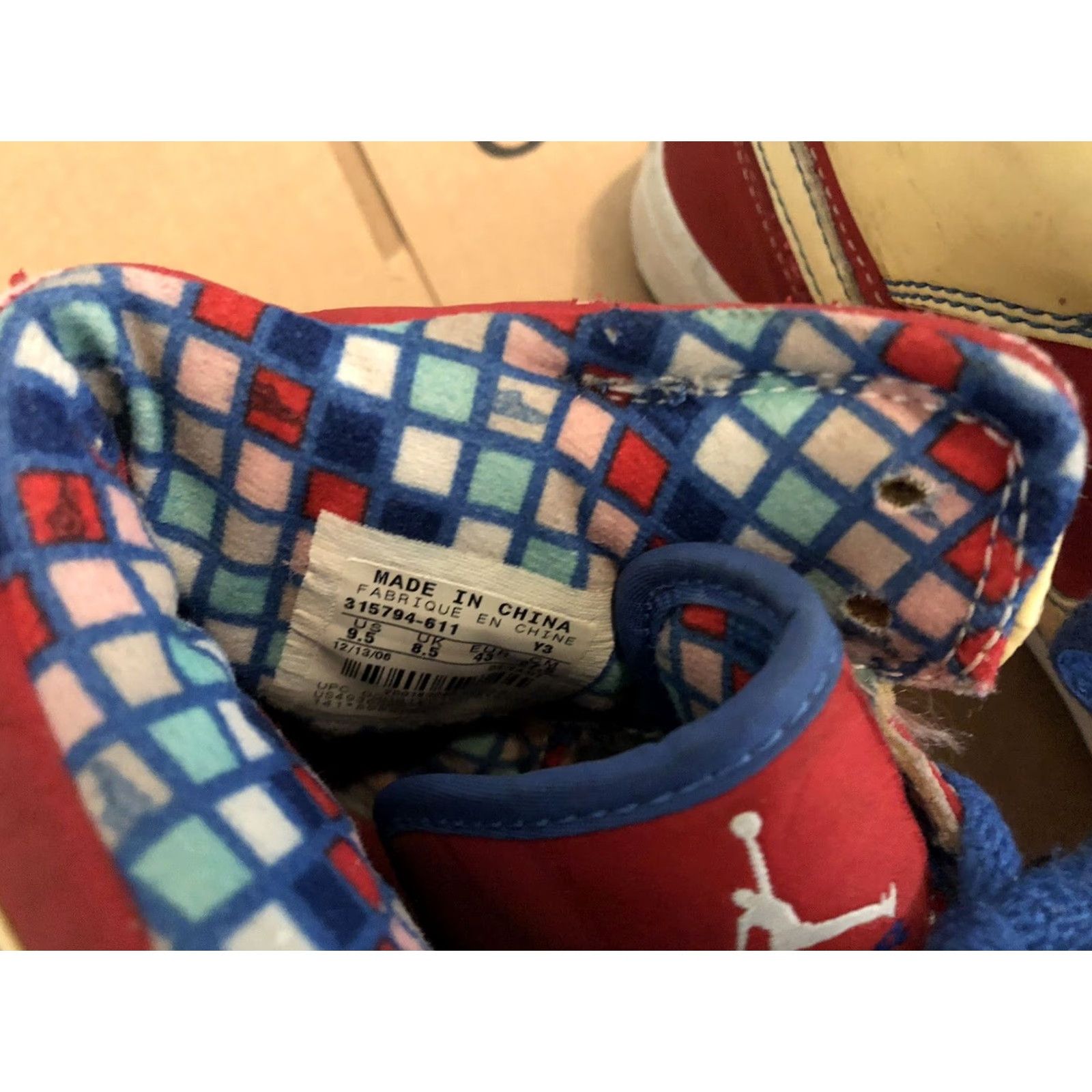 Nike Nike Air Jordan 1 Retro LS Sport Varsity Red Blue 315794-611 Mens 9.5 Red Retro Sneaker Mens Size ONE SIZE - 7 Thumbnail