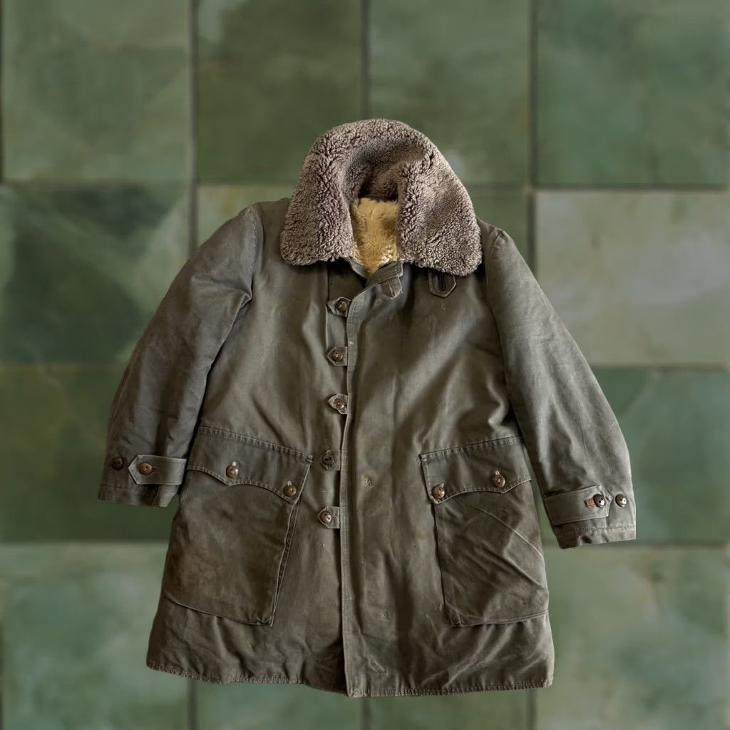 Vintage VINTAGE Mats Larsson Coat M/L Swedish Army Military Sheepskin Shearling Parka WWII Coat Size US M / EU 48-50 / 2 - 1 Thumbnail
