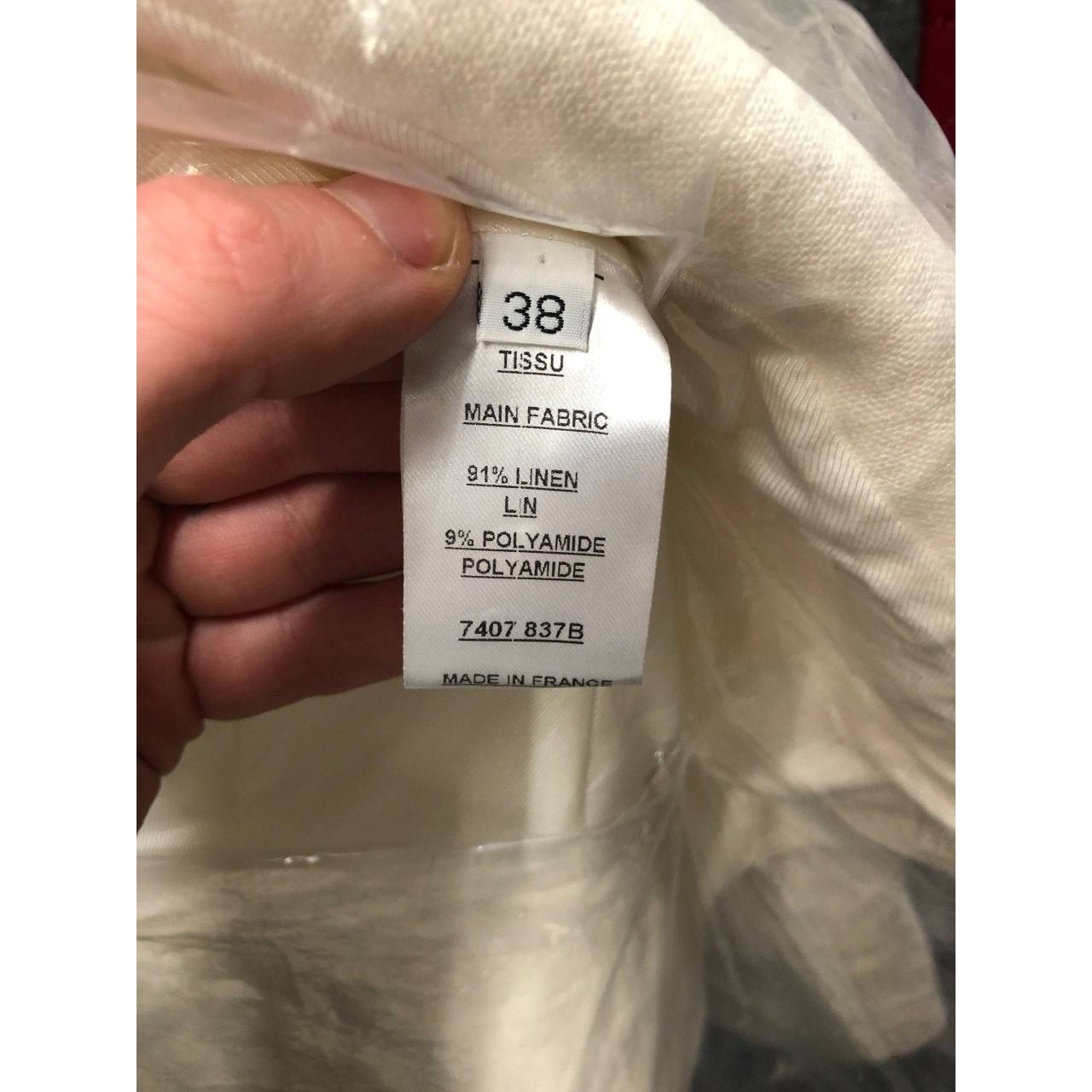 Balmain Balmain White Linen Crystal Trim Jacket - Size M (FR38) Size M / US 6-8 / IT 42-44 - 5 Thumbnail