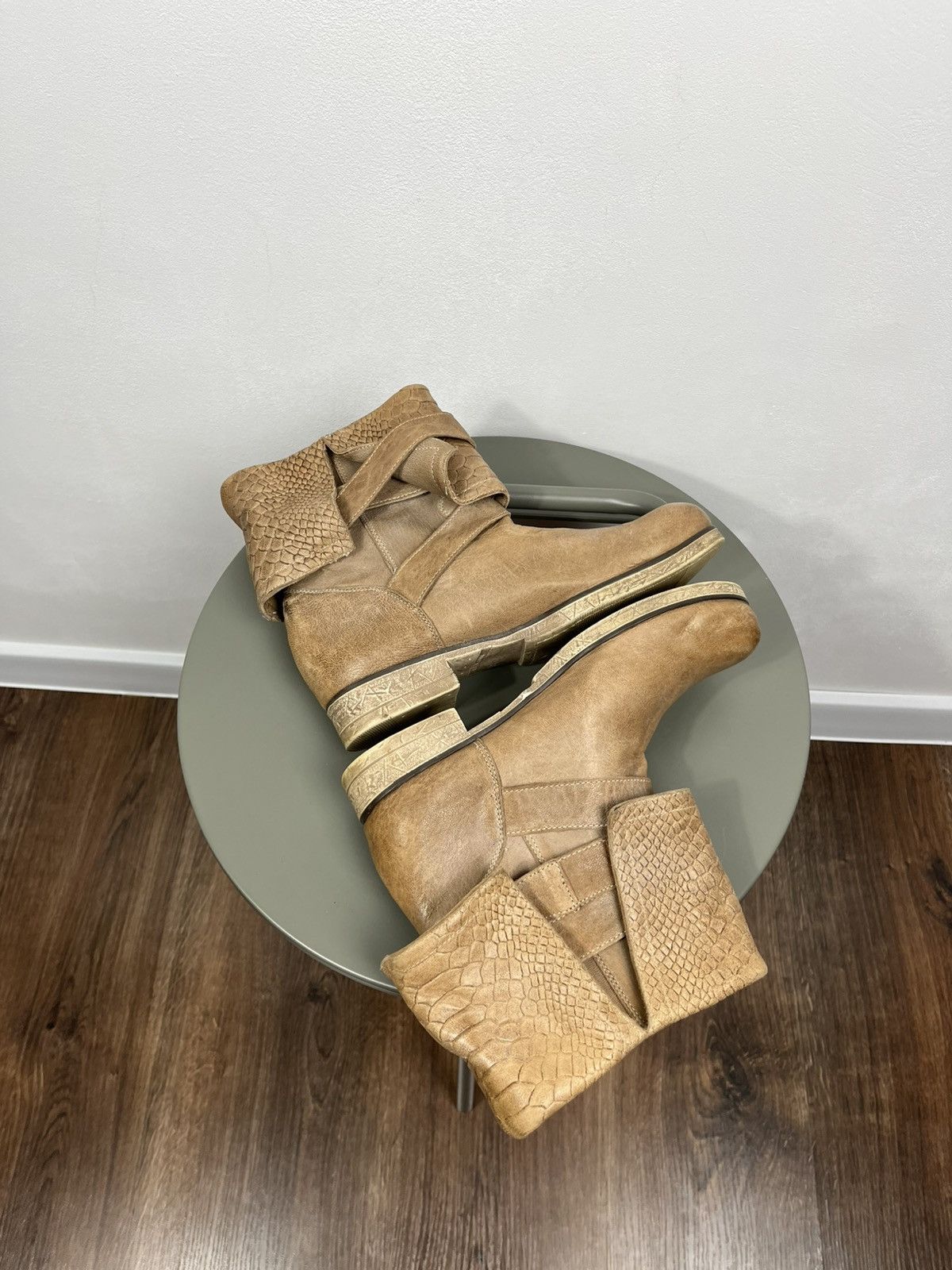 Other Avant Garde Leather Buckle Ankle Boots EU 38 Brown Textured Size US 7 / IT 37 - 9 Thumbnail
