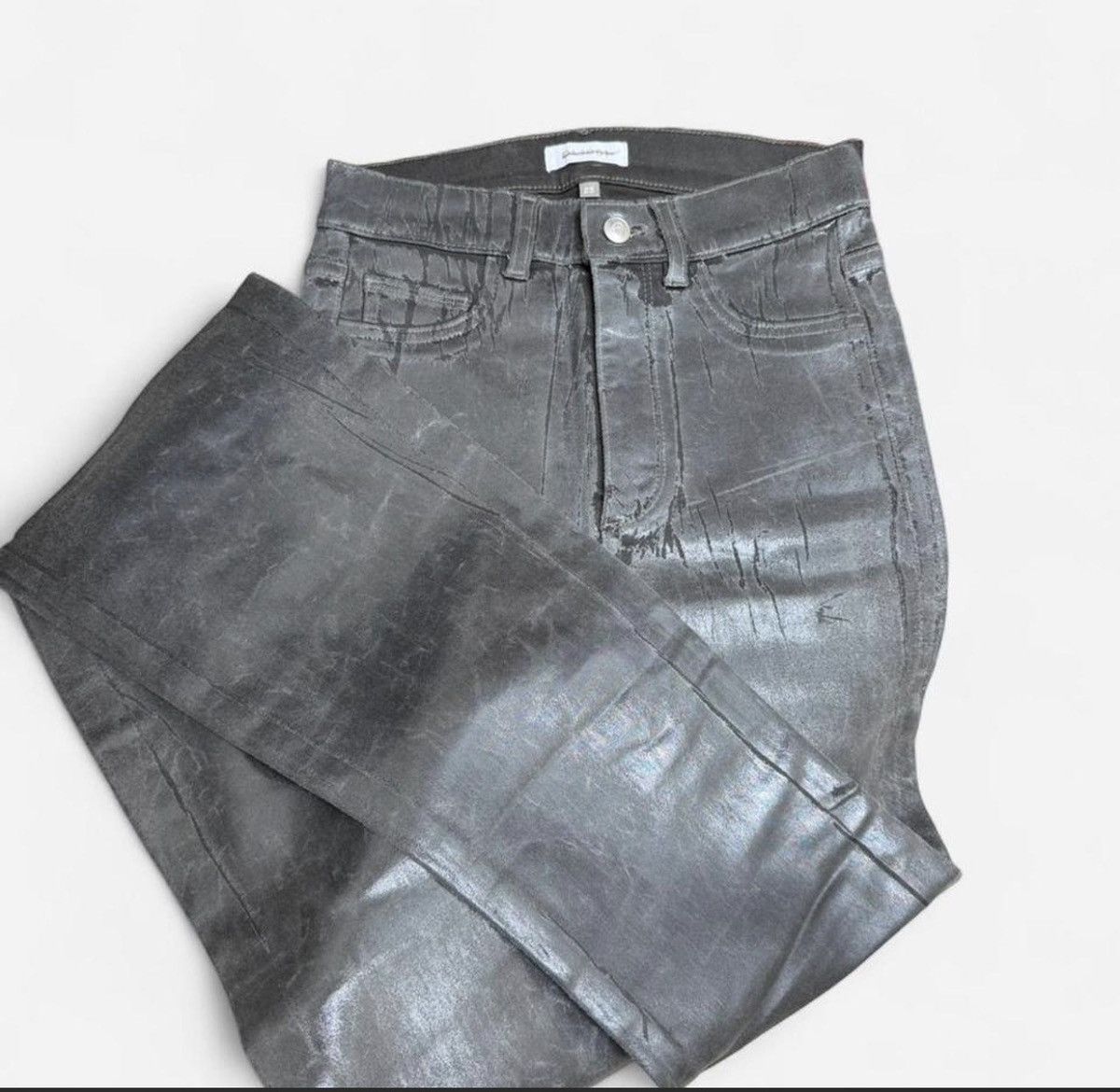 DL1961 Grey DL1961 leather pants metallic design Size 25" / US 0 / IT 36 - 1 Thumbnail