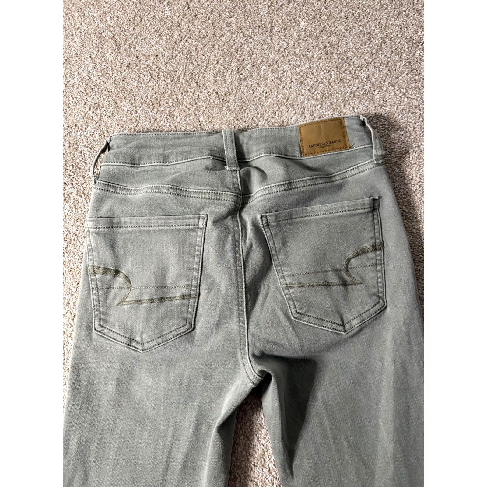 American Eagle Outfitters American Eagle Womens Jeans 0 Long Green Jegging Stretch Size 25" / US 0 / IT 36 - 7 Thumbnail