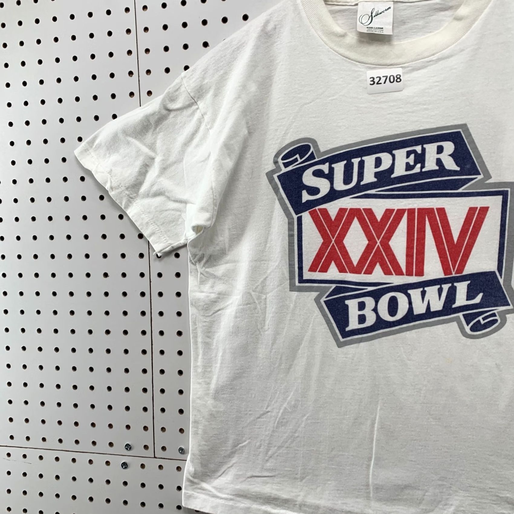 NFL VINTAGE NFL Super Bowl XXIV Shirt White Mens L USA 20.5x25 80s Single Stitch Nike? Size US L / EU 52-54 / 3 - 6 Thumbnail