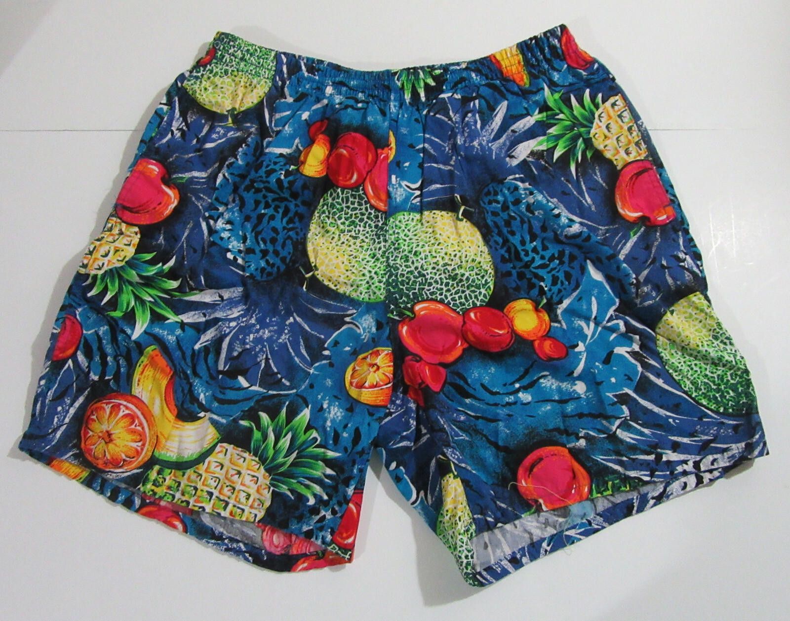 Designer Izod Lacoste Mens Vintage Swim Trunks Tropical Fruit EUC L Size US 34 / EU 50 - 1 Thumbnail