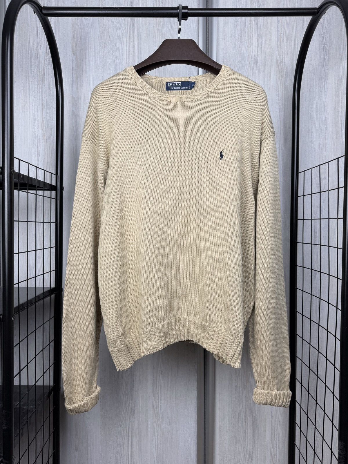 Polo Ralph Lauren Vintage 90s Polo Ralph Lauren Knitted Sweater Beige XXLarge Size US XXL / EU 58 / 5 - 1 Thumbnail