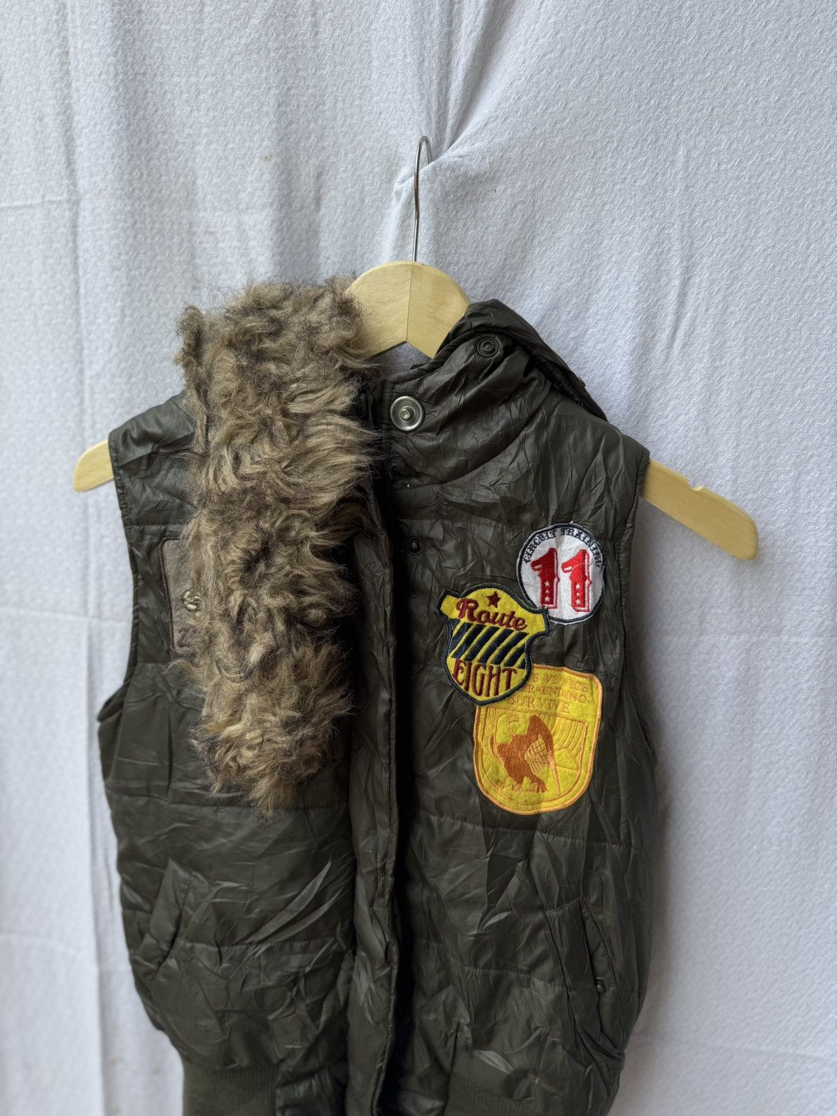 Japanese Brand Fur vest puffer hoodie style Ifsixwasnine lgb Size US S / EU 44-46 / 1 - 4 Thumbnail