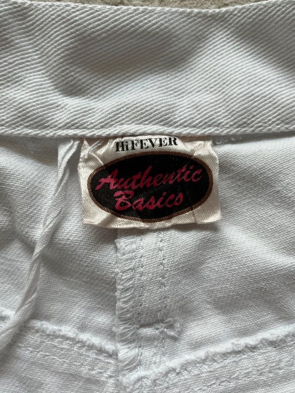 Reserved Reserve Sz L Women's Vintage 1990s White Denim Shorts Rare Size 35" - 3 Thumbnail