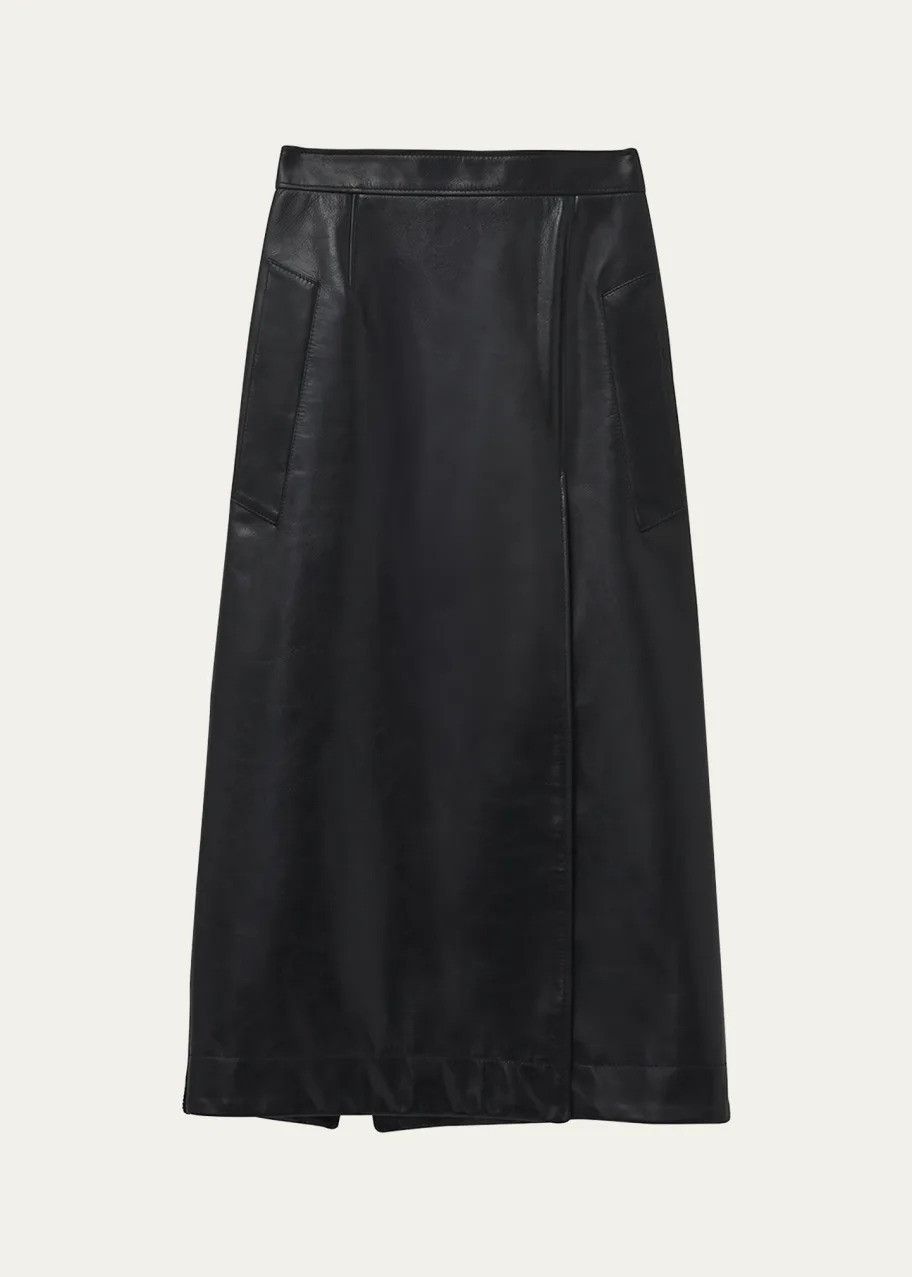 Alexander McQueen o1srvl11e0326 Leather Pencil Skirt in Black Size 28" / US 6 / IT 42 - 1 Preview