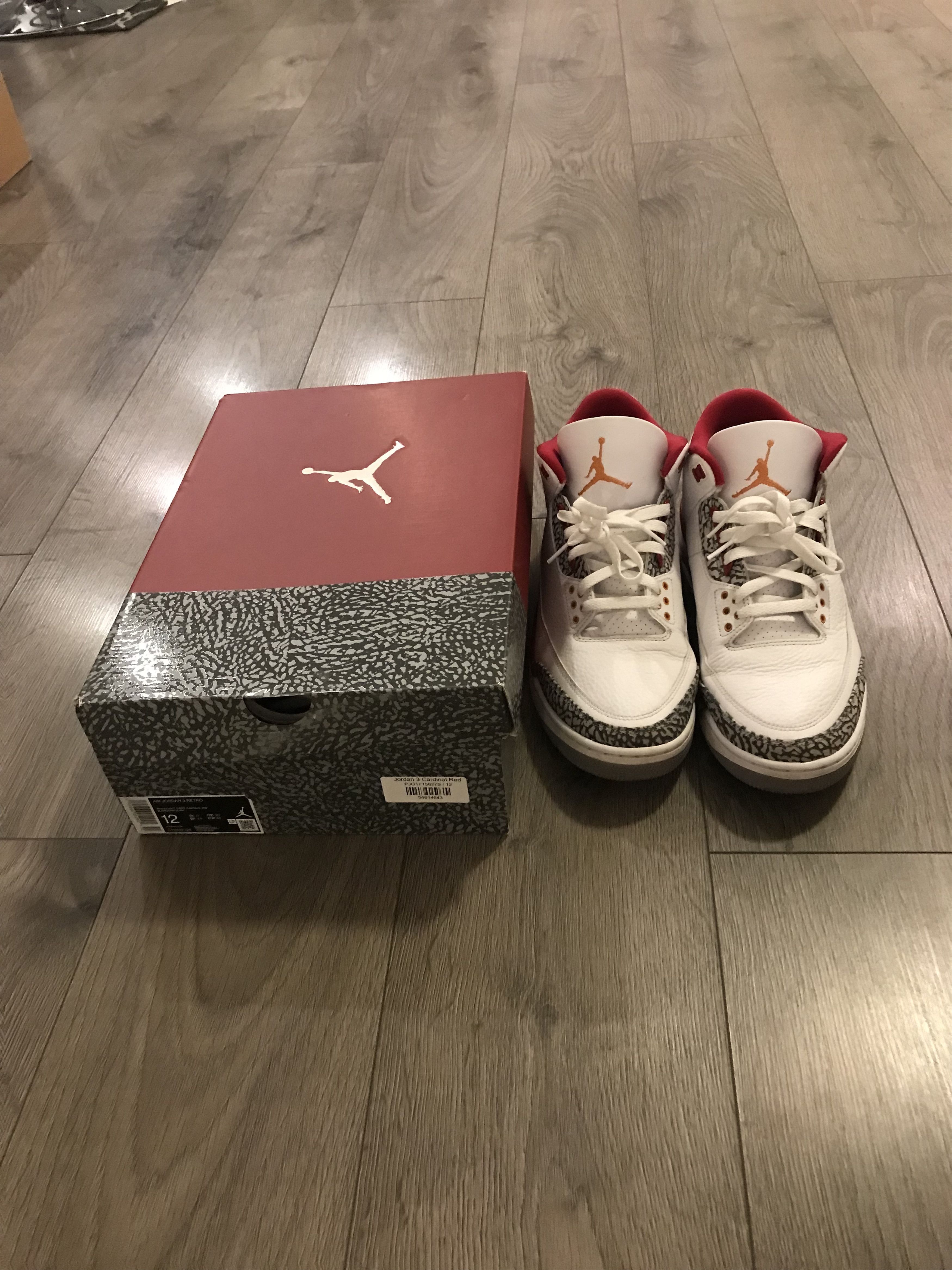 Jordan Brand Jordan 3 Retro Cardinal Red Size US 12 / EU 45 - 2 Thumbnail