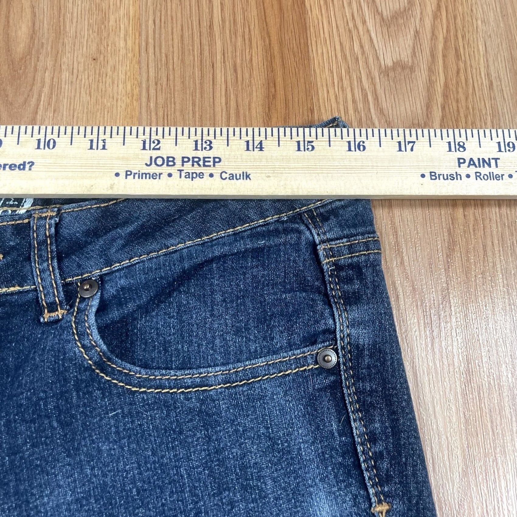 Denime SO Jeans Womens 11 Regular Skinny Leg Mid Rise Stretch Blue Denim Pants Size 32" / US 10 / IT 46 - 4 Thumbnail