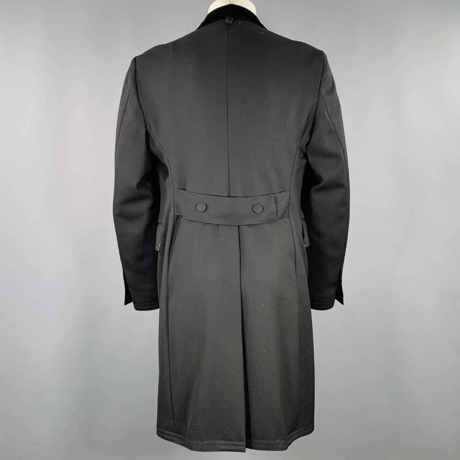 Brooks Brothers 2007 Size M Black Twill Wool Single Breasted Coat Size US M / EU 48-50 / 2 - 4 Thumbnail