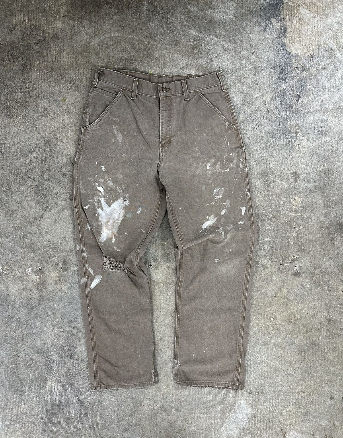 Carhartt × Vintage Crazy Y2K Brown Carhartt Dungaree Workwear Pants 32x32 Size US 32 / EU 48 - 1 Thumbnail