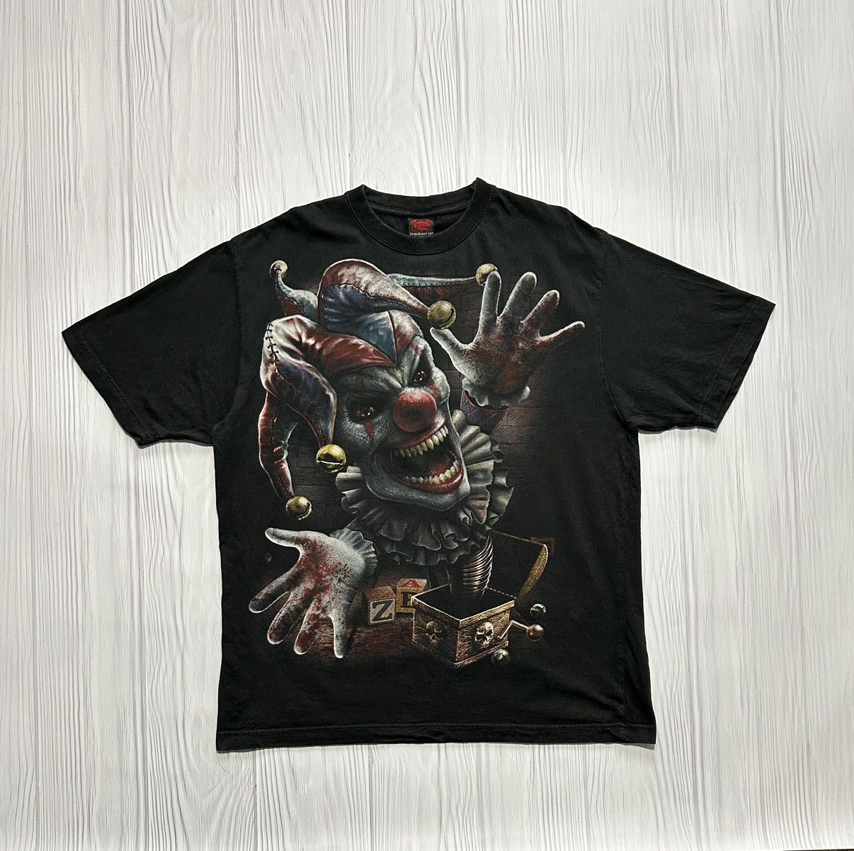 Vintage Vintage Y2K Allprinted Jack In Box Boo! Scary T-Shirt Size US XL / EU 56 / 4 - 1 Thumbnail