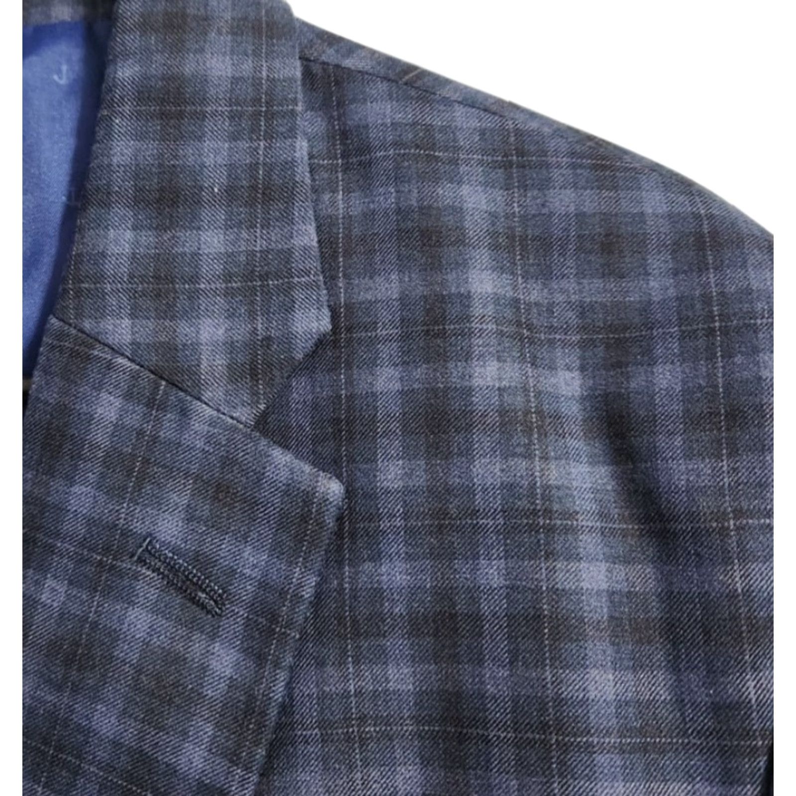 Tommy Hilfiger Tommy Hilfiger Mens Sport Coat Jacket Blazer Two-Button Check 44R Blue 44R Mens Size 44R - 4 Thumbnail