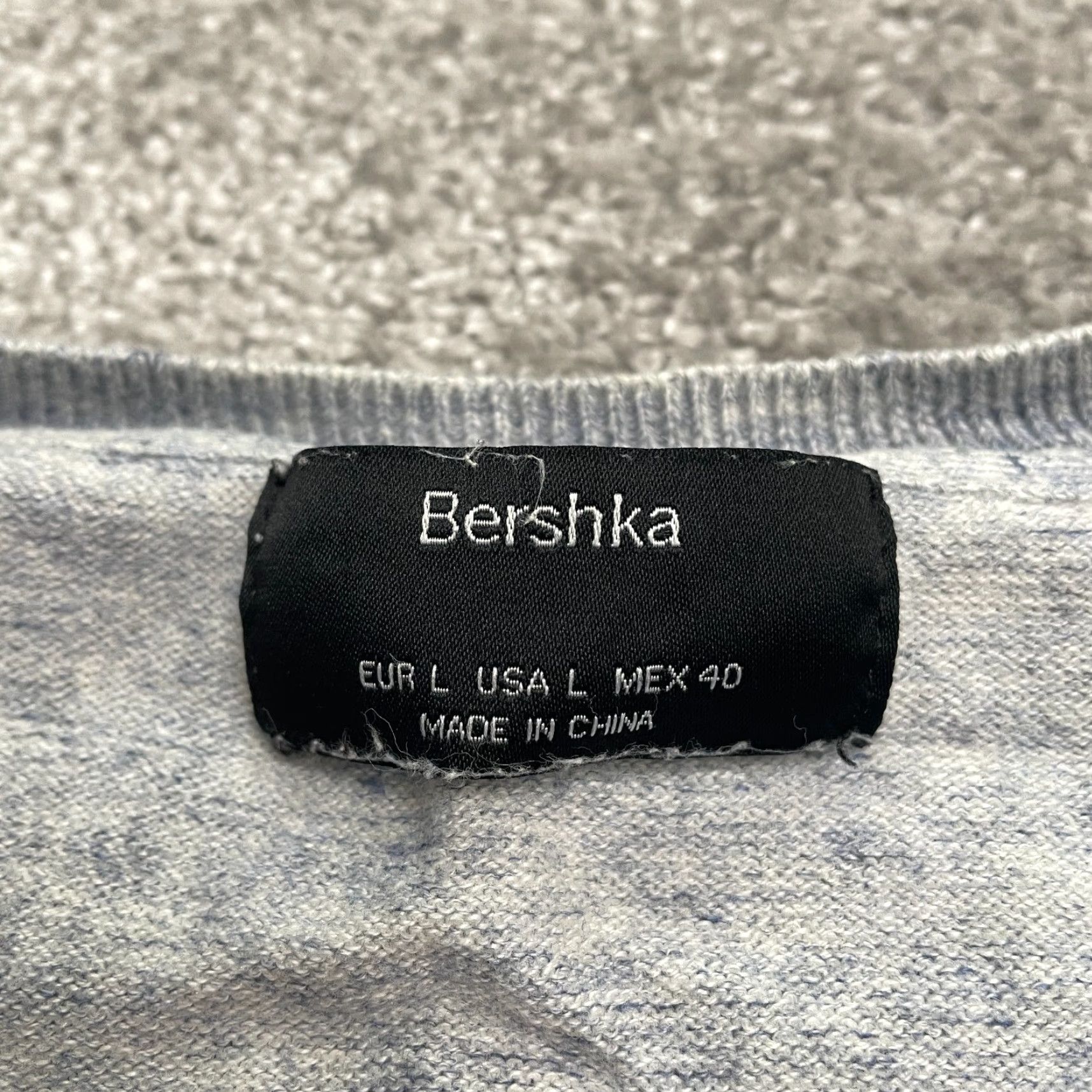 J.Crew Bershka Pullover Sweater Men L Heather Light Blue Crew Neck Knit Work Casual Size US L / EU 52-54 / 3 - 6 Thumbnail