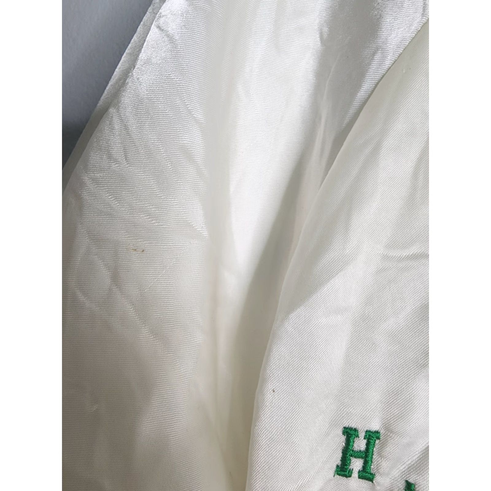 Champion VTG XL Polk County Academic Team Champions Satin Snap Jacket Ivory Men XL Varsity Jacket Football School 90s Distressed Logo N/A? Size US XL / EU 56 / 4 - 4 Thumbnail