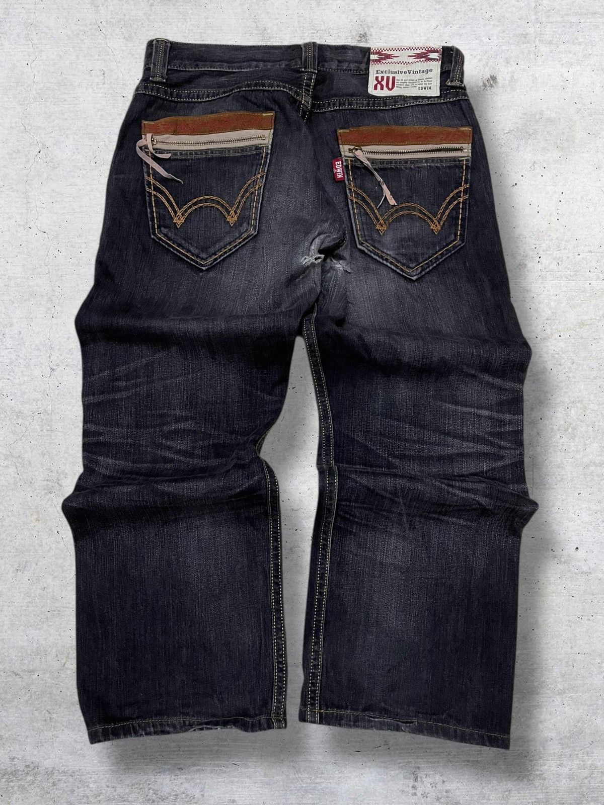 Edwin VINTAGE EDWIN 90S JAPAN DESIGNER WESTERN STYLE RIPPED ASS Size US 32 / EU 48 - 9 Thumbnail