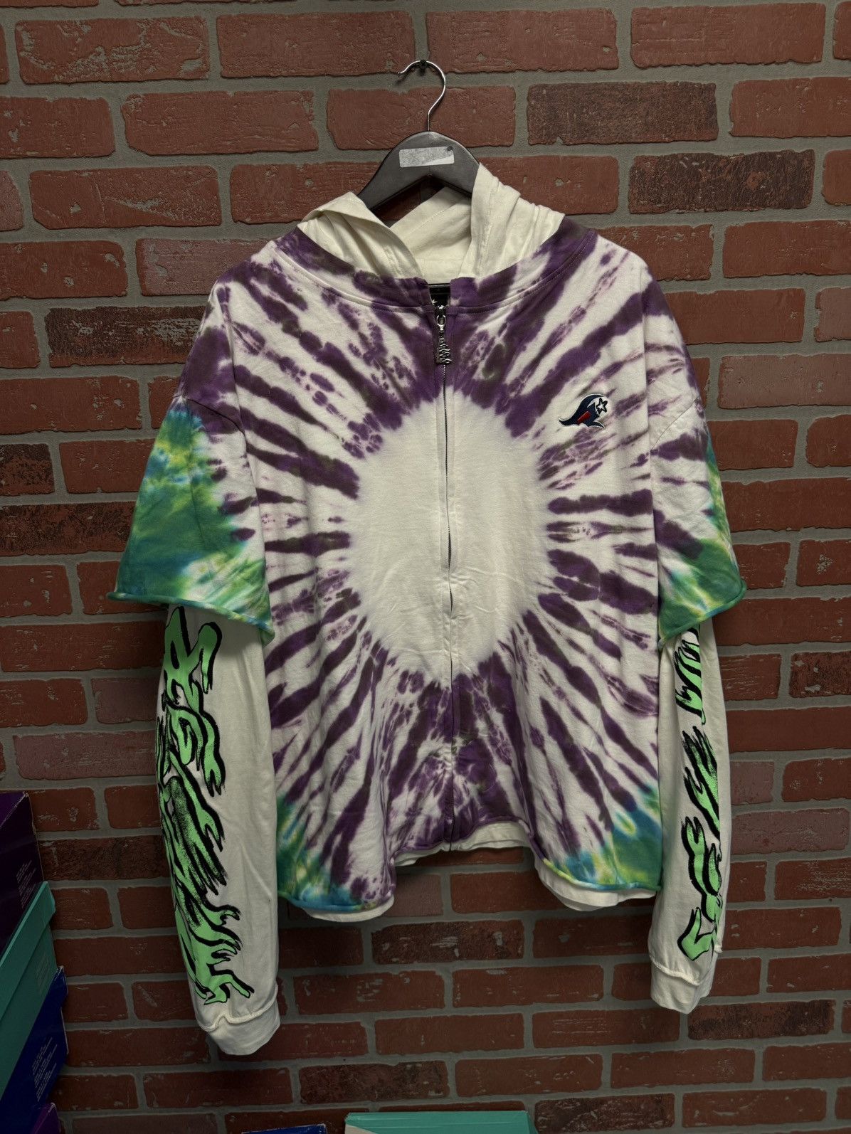 HELLSTAR Hellstar DYE DIE Hoodie Zip UP/Shirt Size L (NEW) Size US L / EU 52-54 / 3 - 1 Thumbnail