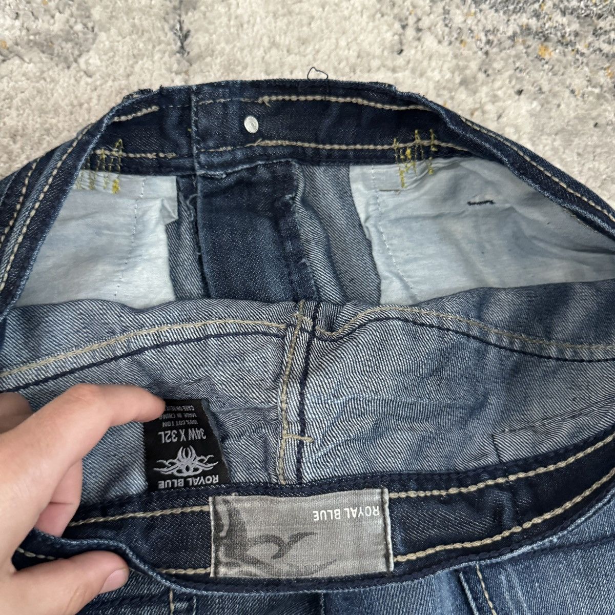 JNCO × Japanese Brand × Vintage Crazy Vintage y2k Royal blue cyber sigilism baggy jeans Size US 34 / EU 50 - 5 Thumbnail