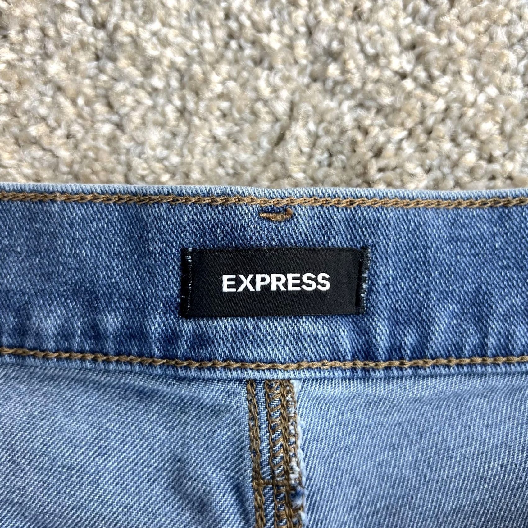 Express Express '90s Bootcut Jeans Womens 10R Light Wash Blue High Rise Stretch Denim Size 32" / US 10 / IT 46 - 4 Thumbnail