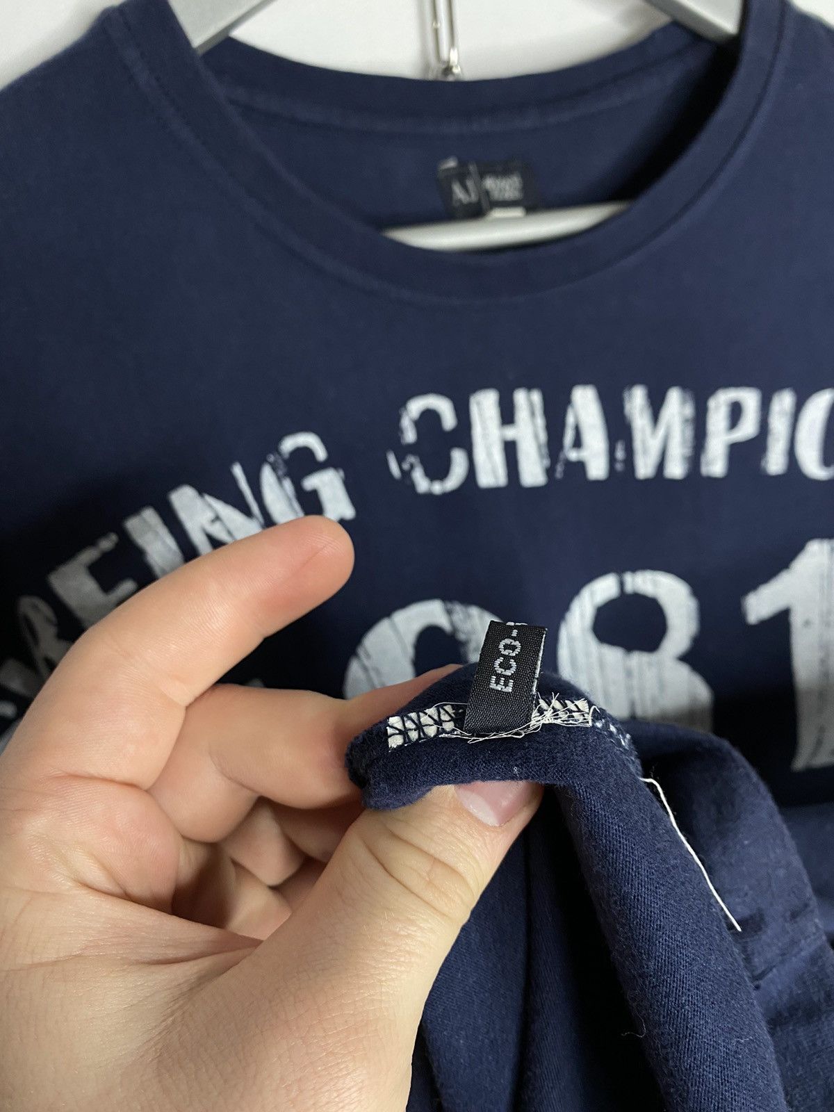 Armani × Vintage Vintage Armani Jeans Surfing Champions Big Logo T-Shirt Size US XL / EU 56 / 4 - 7 Thumbnail