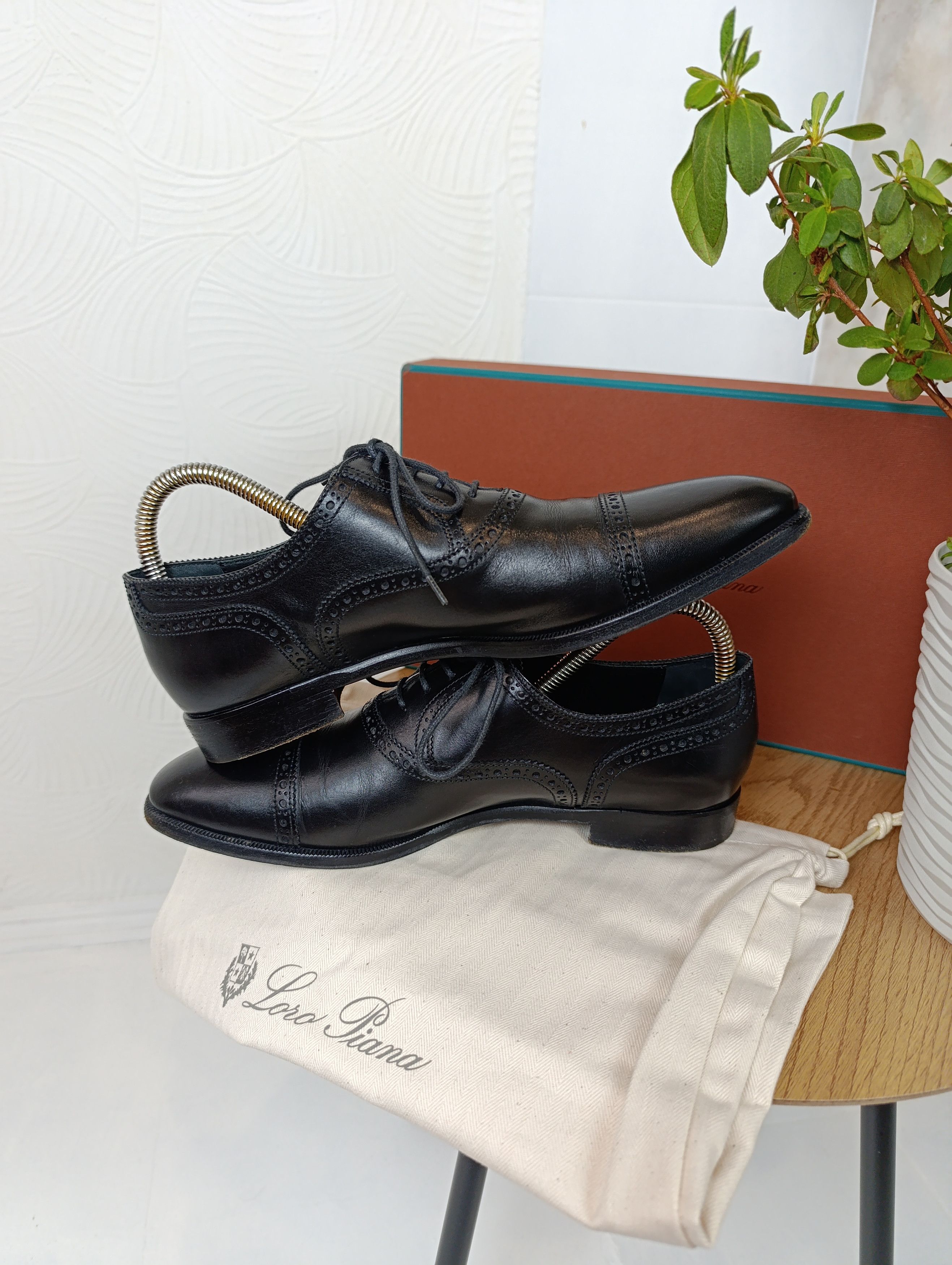 Loro Piana LORO PIANA WOMENS LEATHER OXFORD SHOES BLACK WALK Size US 8.5 / IT 38.5 - 6 Thumbnail