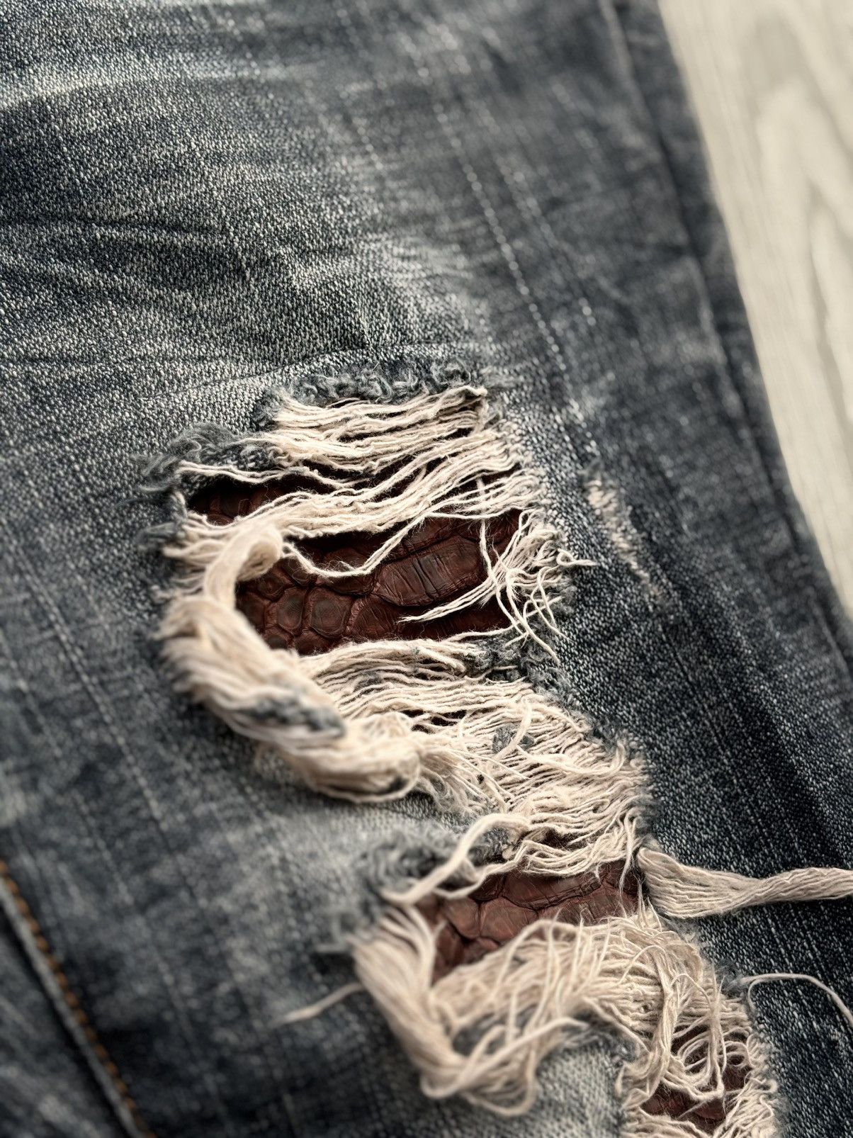 Japanese Brand MARAXIA phyton lace up flare jeans Size US 26 / EU 42 - 4 Thumbnail