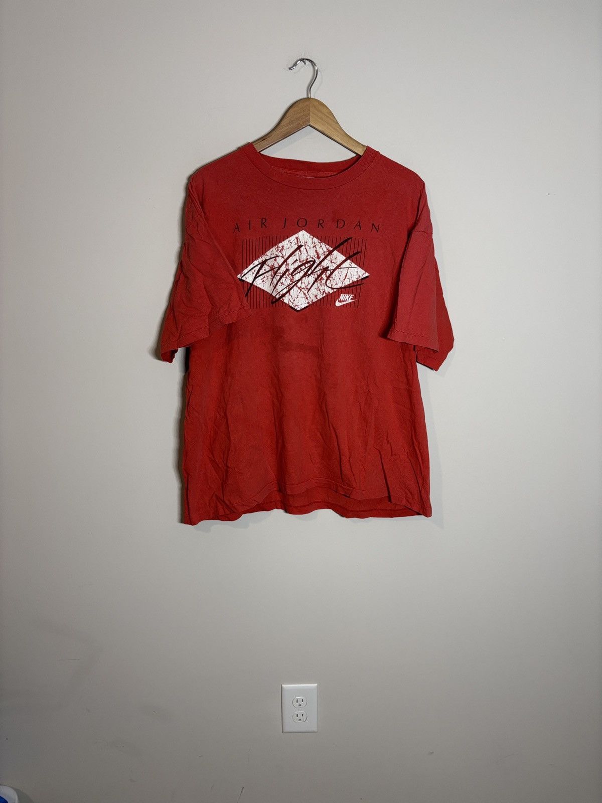 Jordan Brand Vtg Nike Air Jordan Flight Shirt XL Distressed Made in USA Size US XL / EU 56 / 4 - 1 Thumbnail