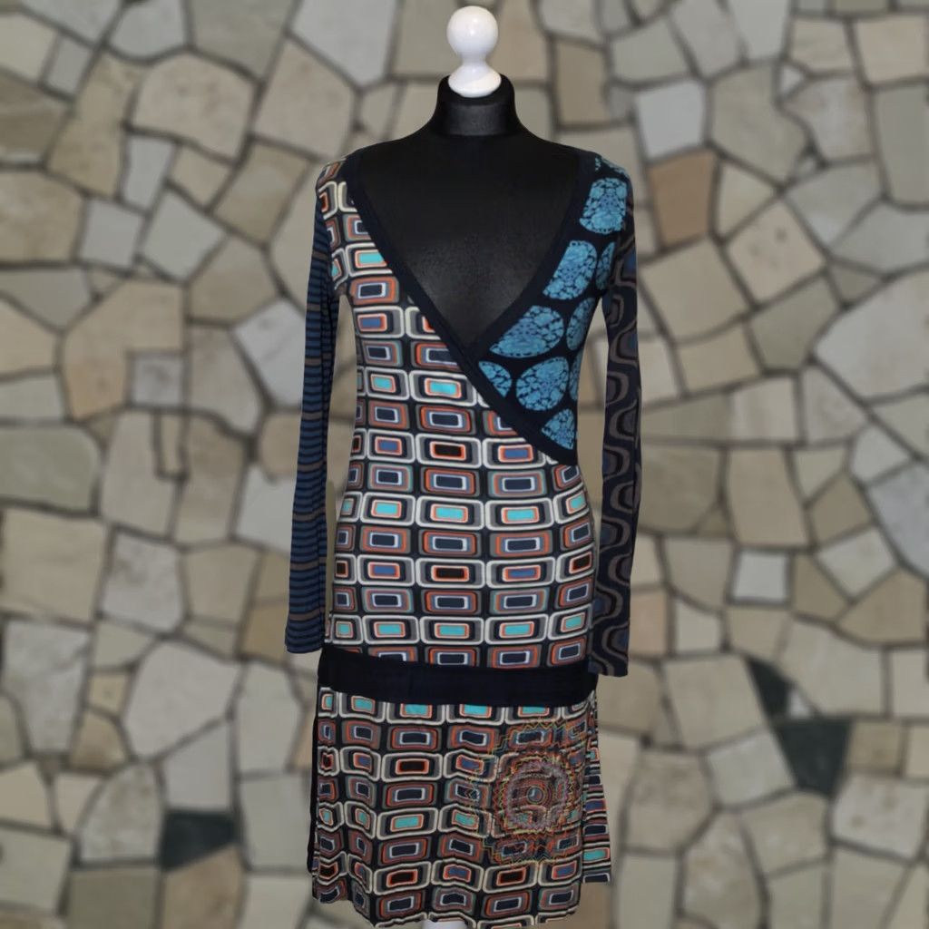 Desigual Desigual womens Multicoloured A-Line Dress Size S Size S / US 4 / IT 40 - 1 Thumbnail