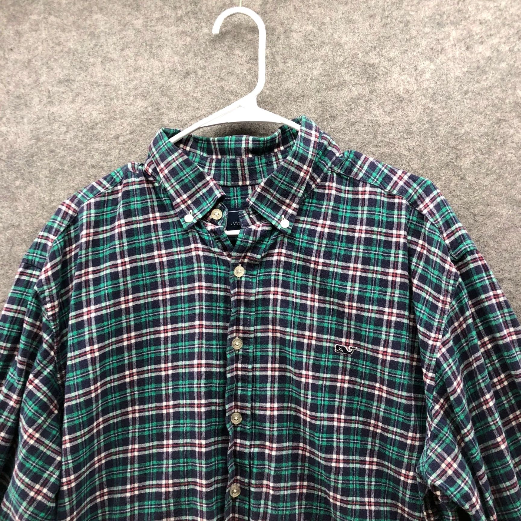 Vineyard Vines Vineyard Vines Whale Shirt Mens XL Flannel Long Sleeve Button-Down Green Plaid Shirt Size US XL / EU 56 / 4 - 3 Thumbnail
