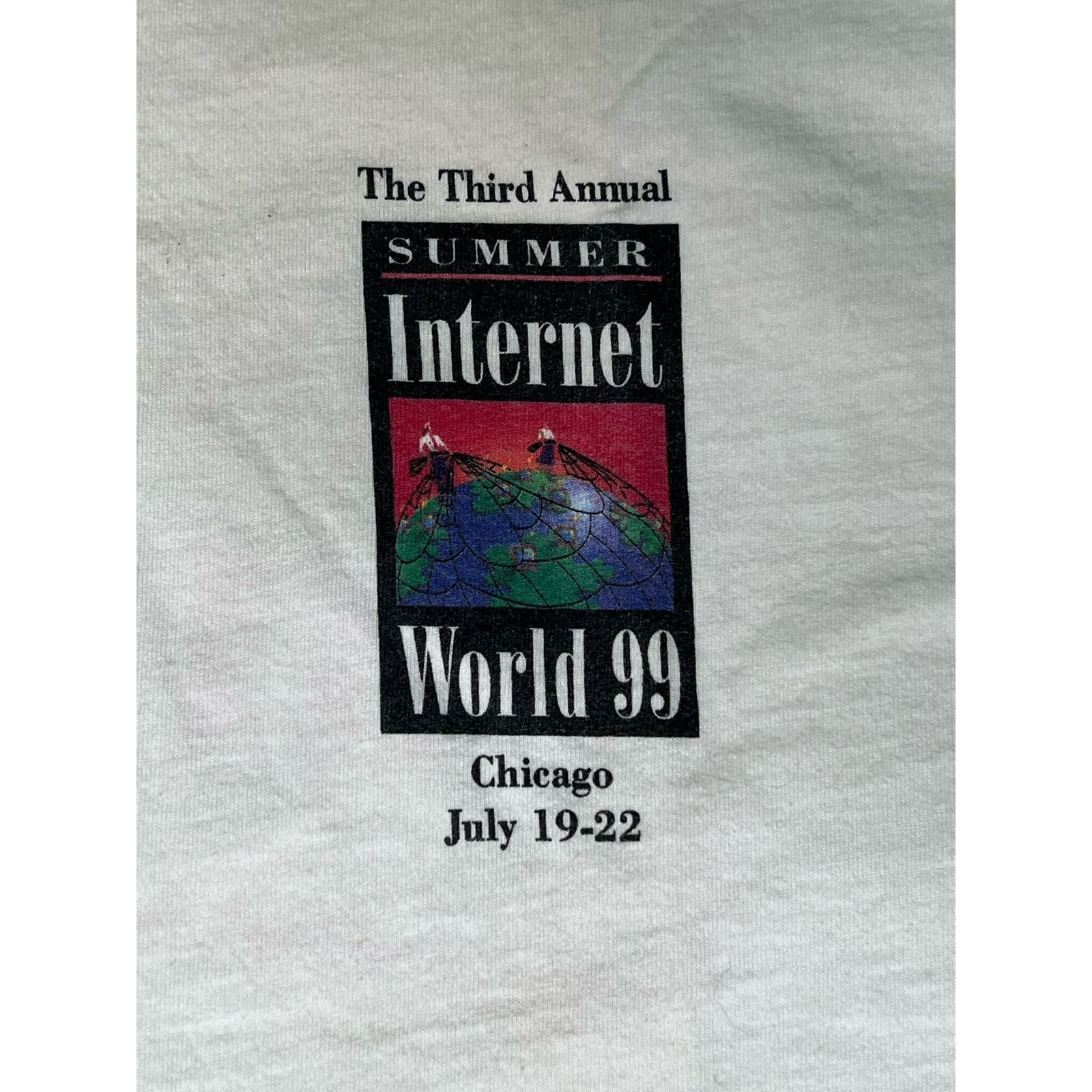 Fruit Of The Loom × Vintage Vintage 1999 Mission Critical Internet World Tech T-Shirt XL Size US XL / EU 56 / 4 - 3 Thumbnail