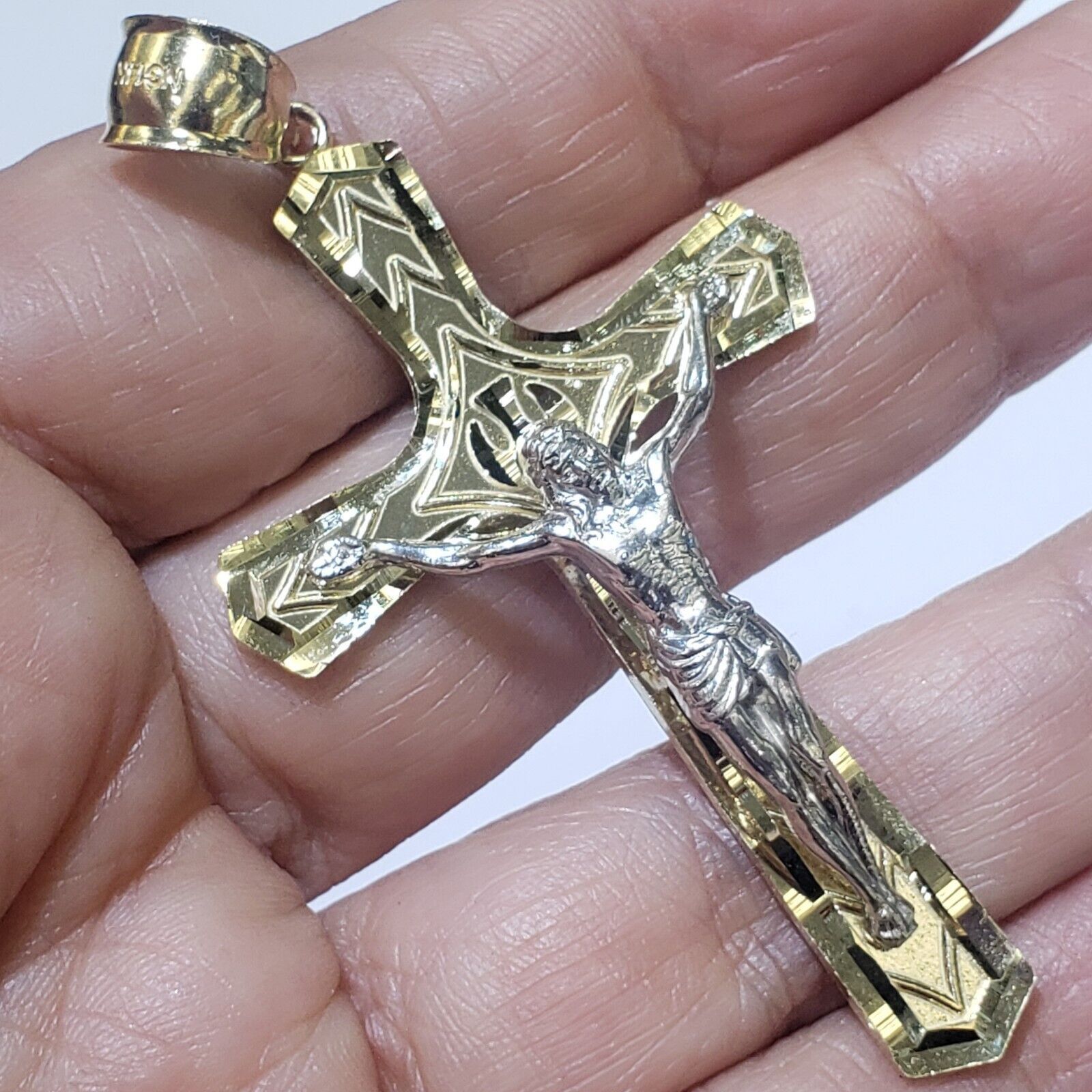 Other Big Two tone 14k Gold Jesus Crucifix Cross Pendant Size ONE SIZE - 24 Thumbnail
