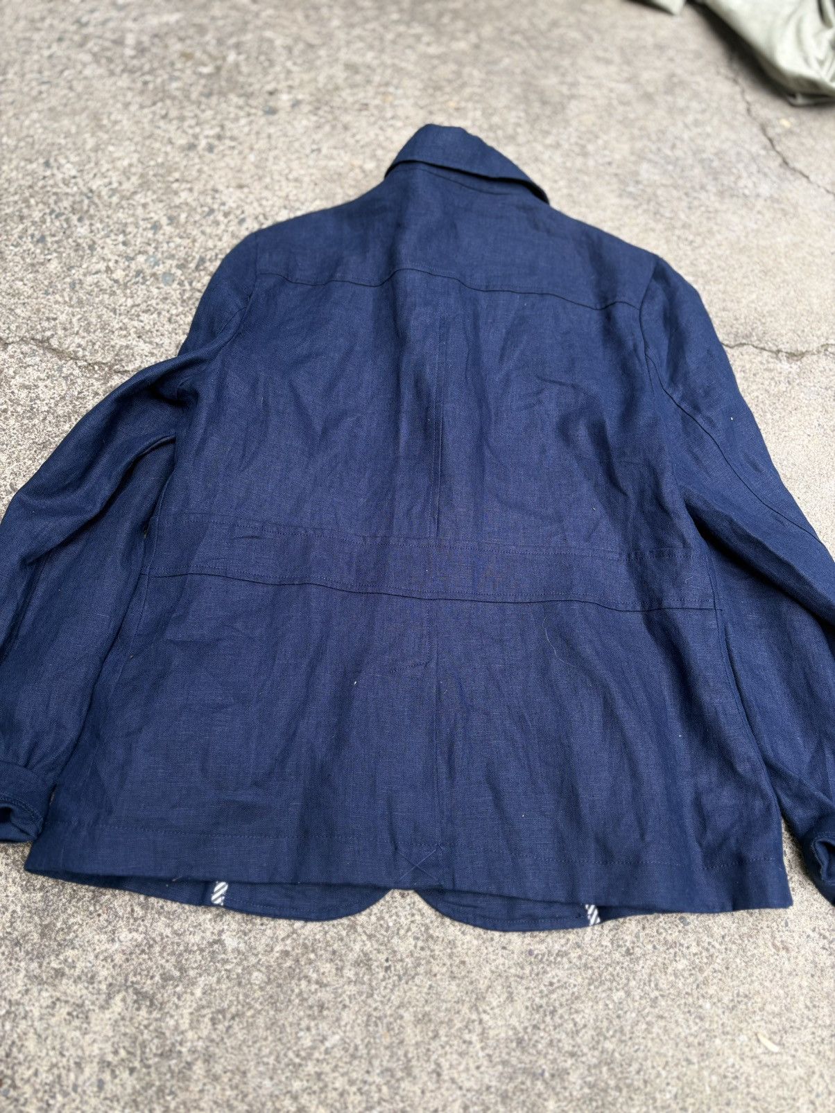 Other Navy 100% Linen Blazer Size M / US 6-8 / IT 42-44 - 6 Thumbnail
