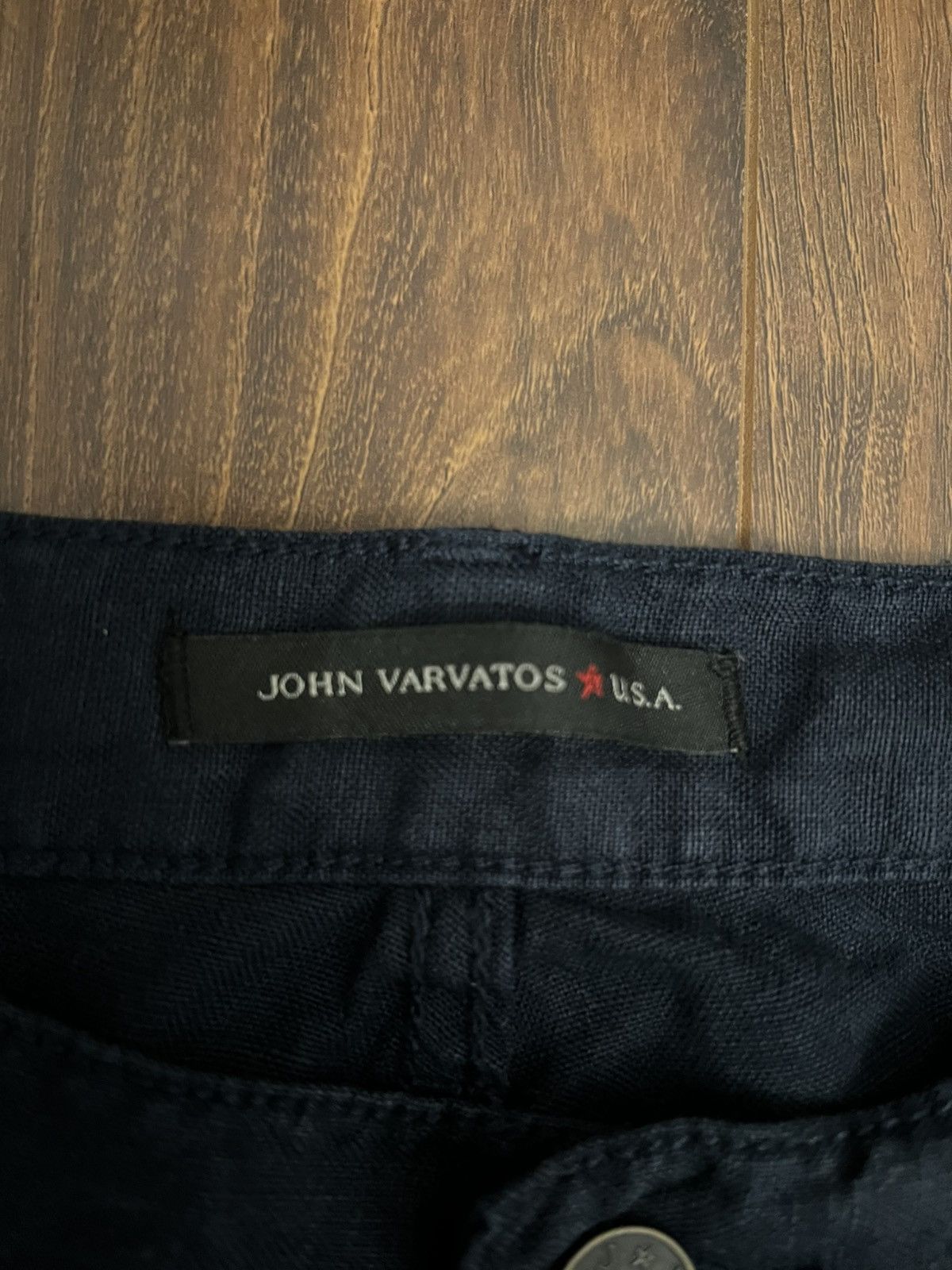 John Varvatos John Varvatos Classic Straight Fit Linen Pants in Navy Size US 33 - 10 Thumbnail