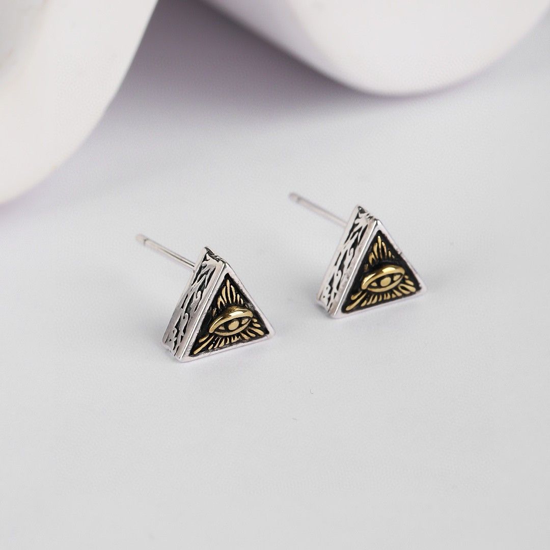 Jewelry The Eye of Egyptian Pharaoh Earrings One Pairs Chrome Size ONE SIZE - 2 Thumbnail