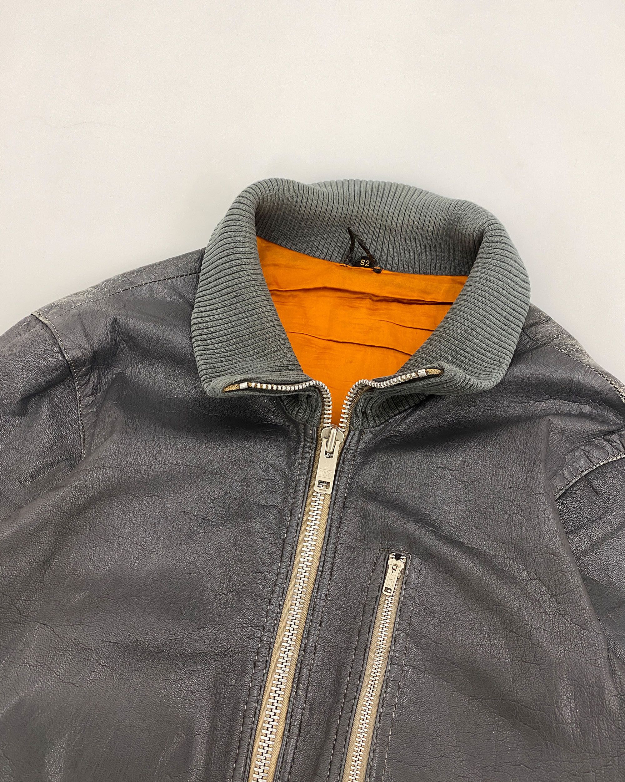 Vintage 1970s German Leather Flightjacket Size US L / EU 52-54 / 3 - 3 Thumbnail