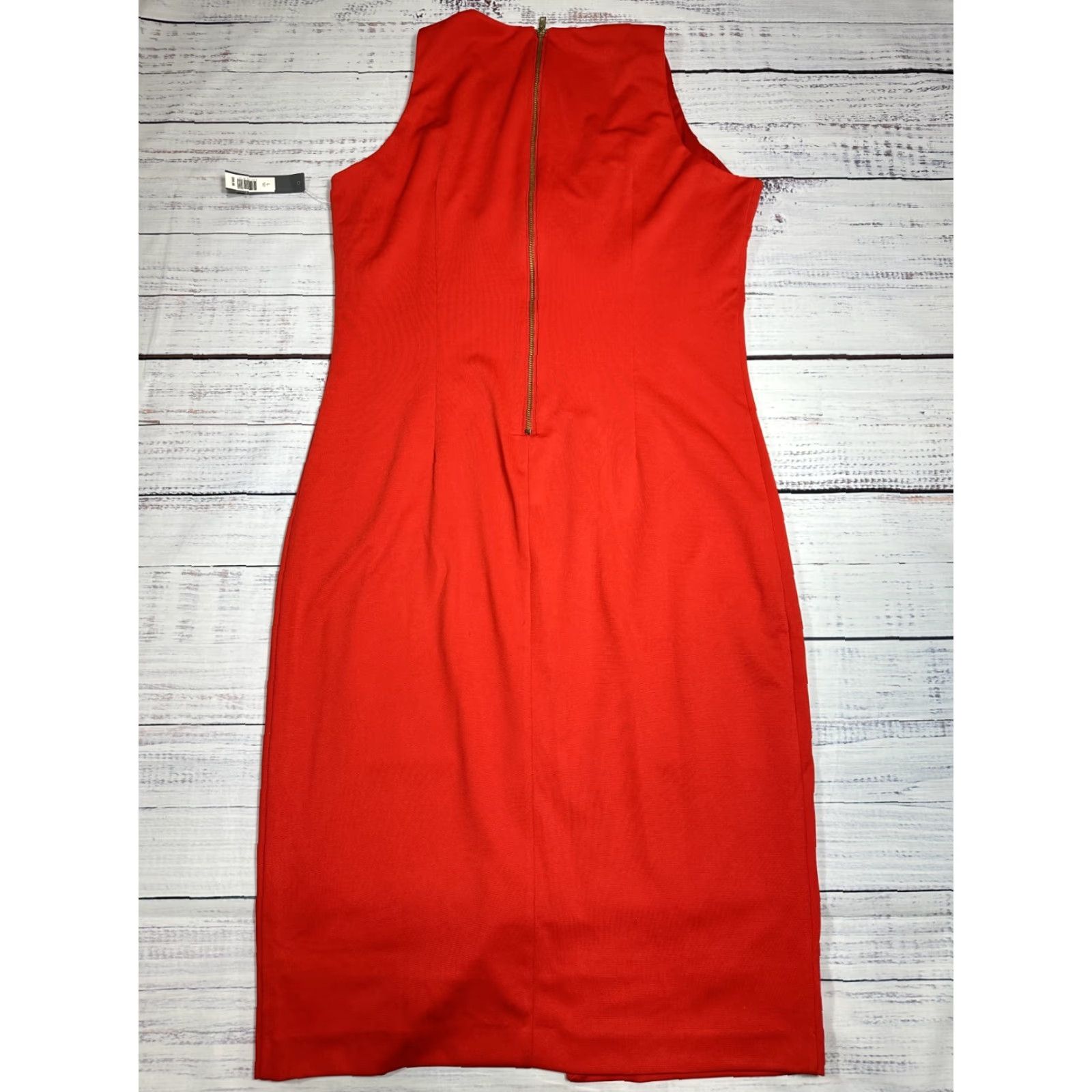 Vintage The Limited V-Neck Sleeveless Bodycon Dress Red Orange L NWT Cocktail Party/Events Womens Size L / US 10 / IT 46 - 3 Thumbnail