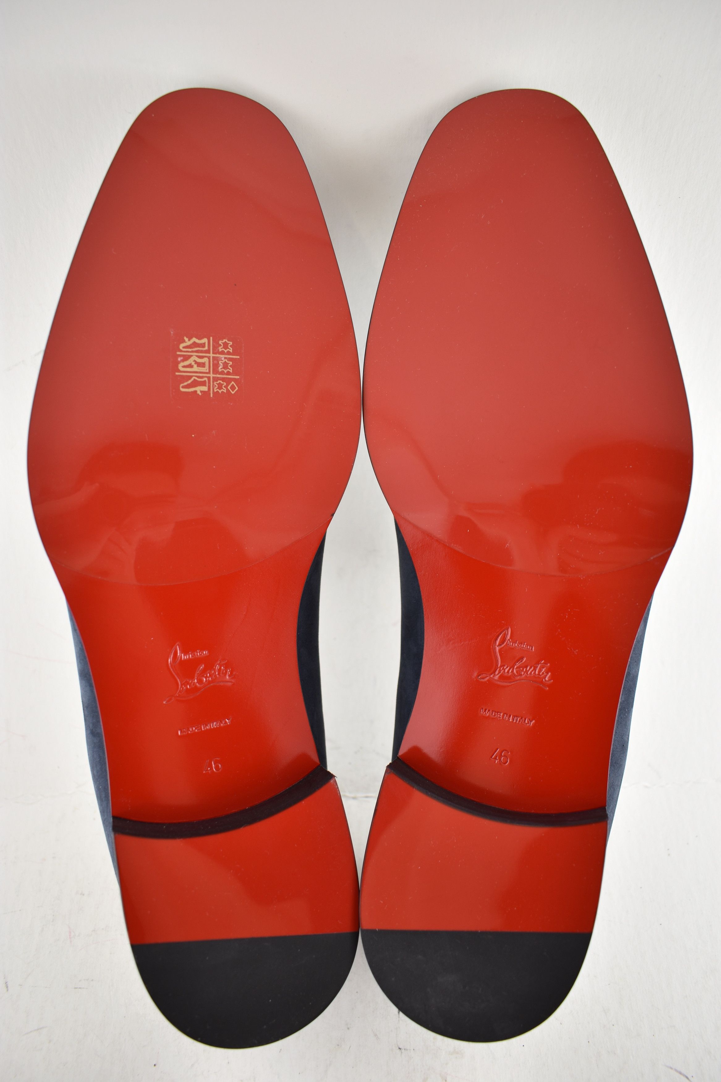 Christian Louboutin Mens Danny Flex Flat Zaffiro Blue Calf Dress Loafer 46 13 Size US 13 / EU 46 - 14 Thumbnail