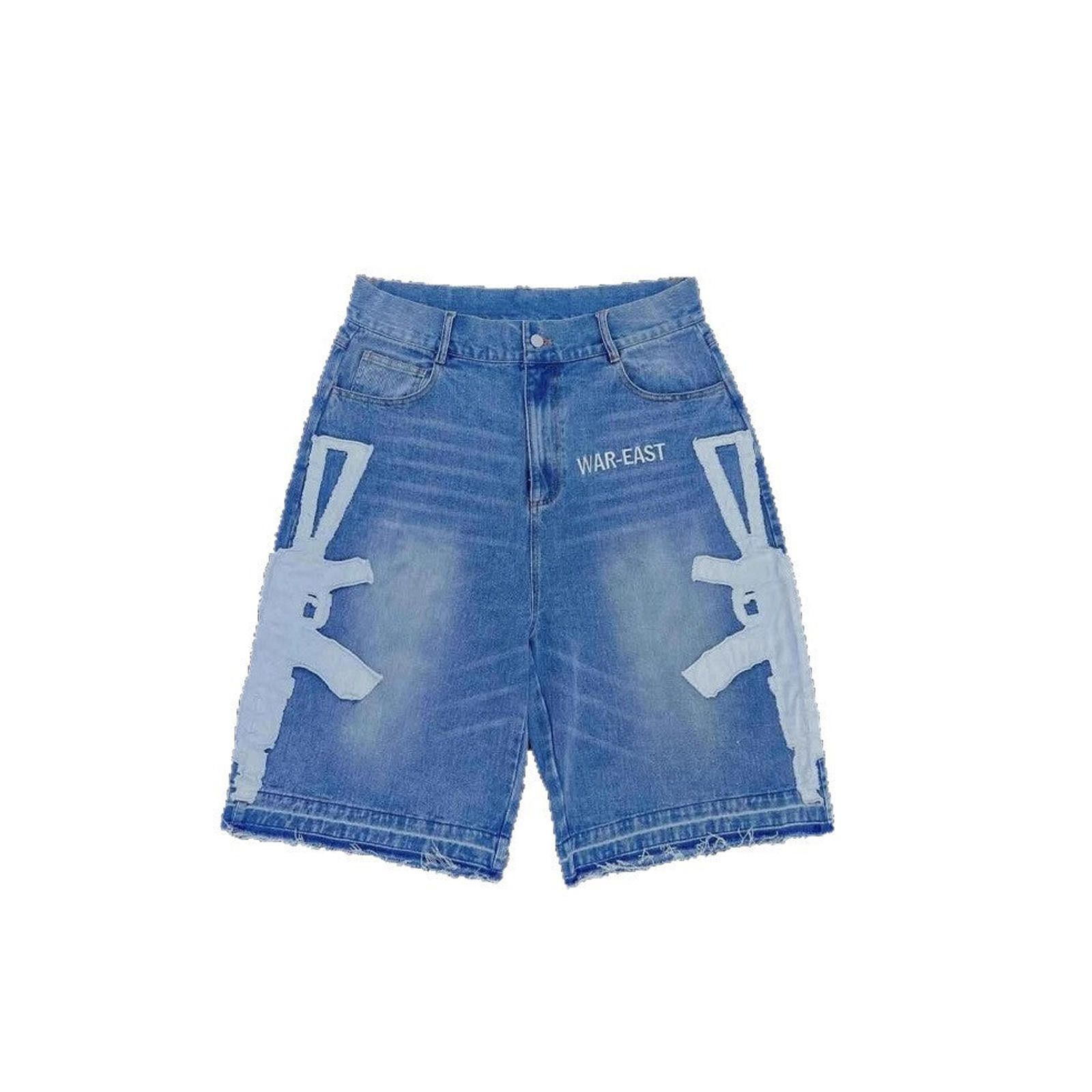 Jean Rifle-Patch Washed Denim Shorts | Rifle Patch Jean Size US 32 / EU 48 - 6 Thumbnail