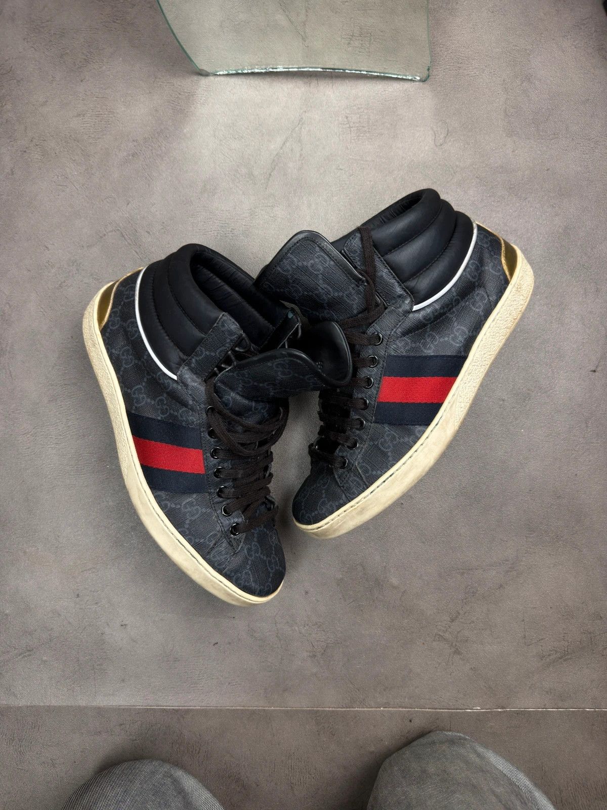 Gucci Gucci GG monogram supreme canvas high top trainers Size US 8 / EU 41 - 11 Thumbnail