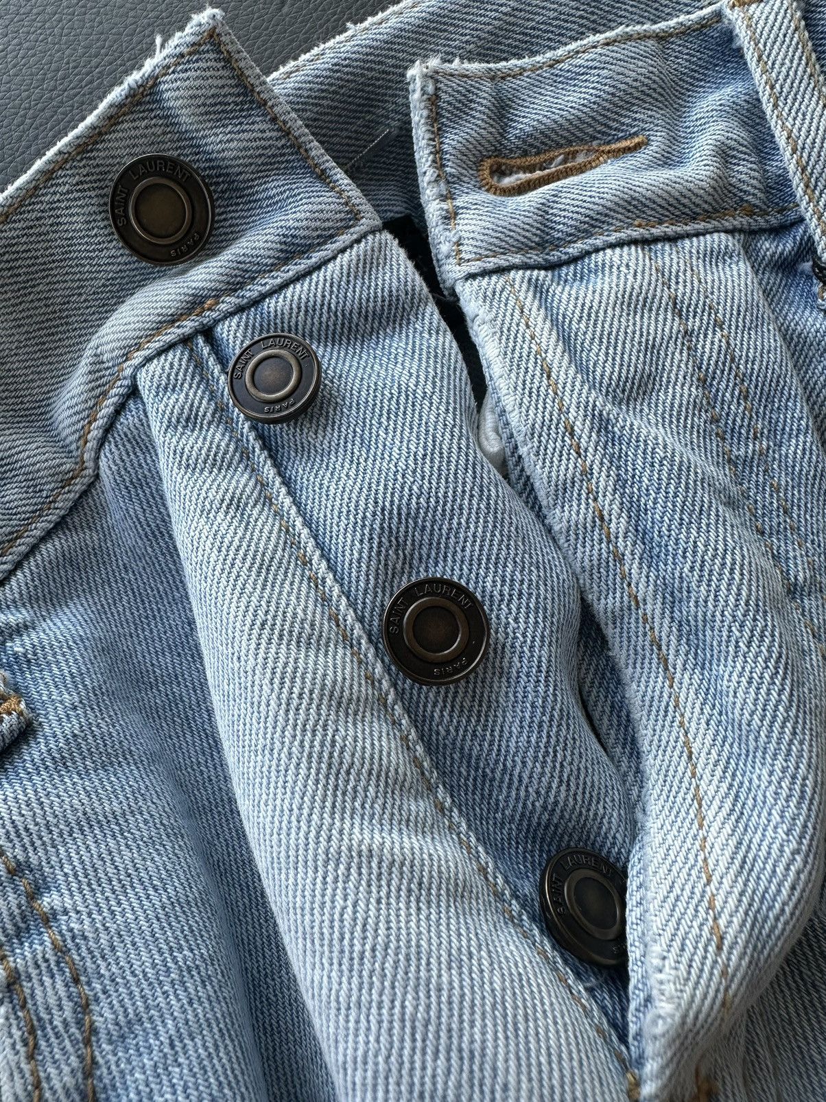 Saint Laurent Paris SLP Super Rare Brand New Trashed Ripped Skinny Denim Jeans Size US 33 - 15 Thumbnail